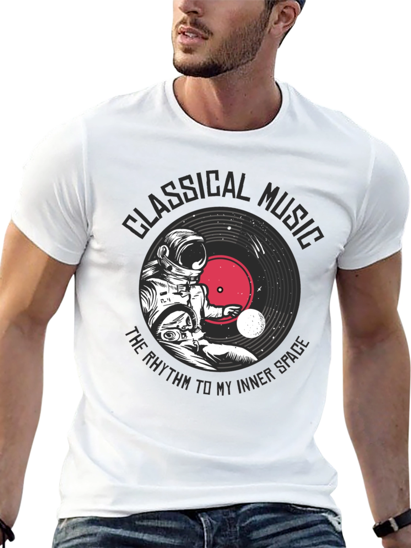 Black Classical Music Inner Space Graphic Tee view 13