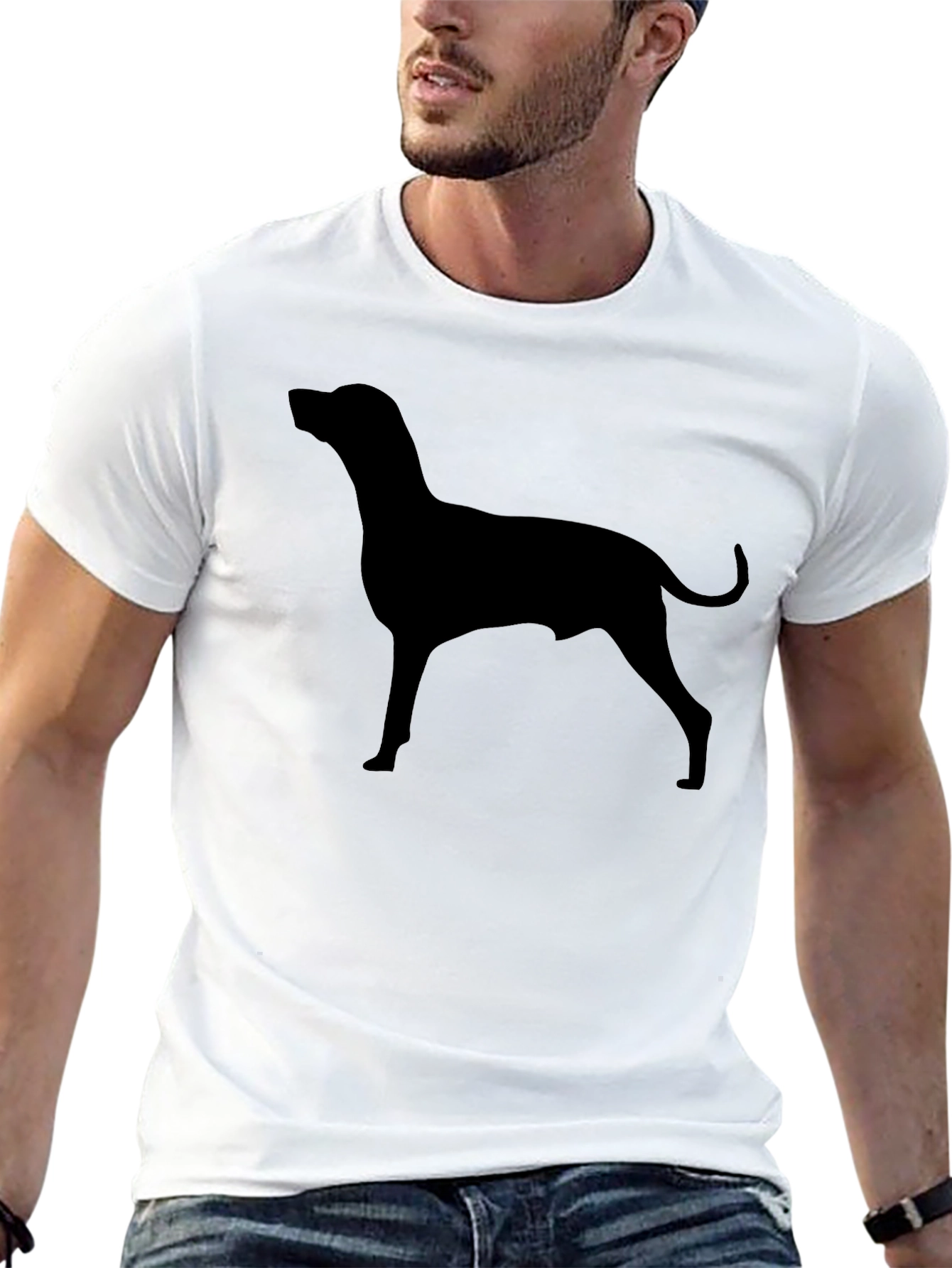 Black Dog Silhouette T-Shirt - Stylish Minimalist Design view 13