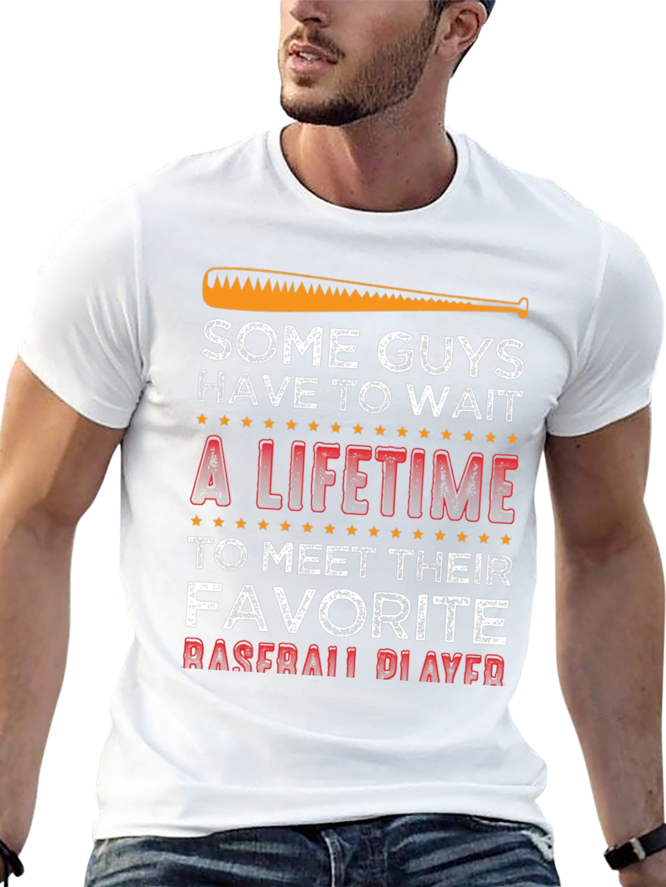 Black Baseball Fan T-Shirt - Some Guys Have to Wait view 13