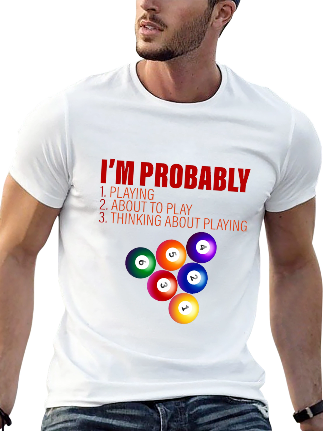 Black Billiard Player T-Shirt - I'm Probably Playing view 13