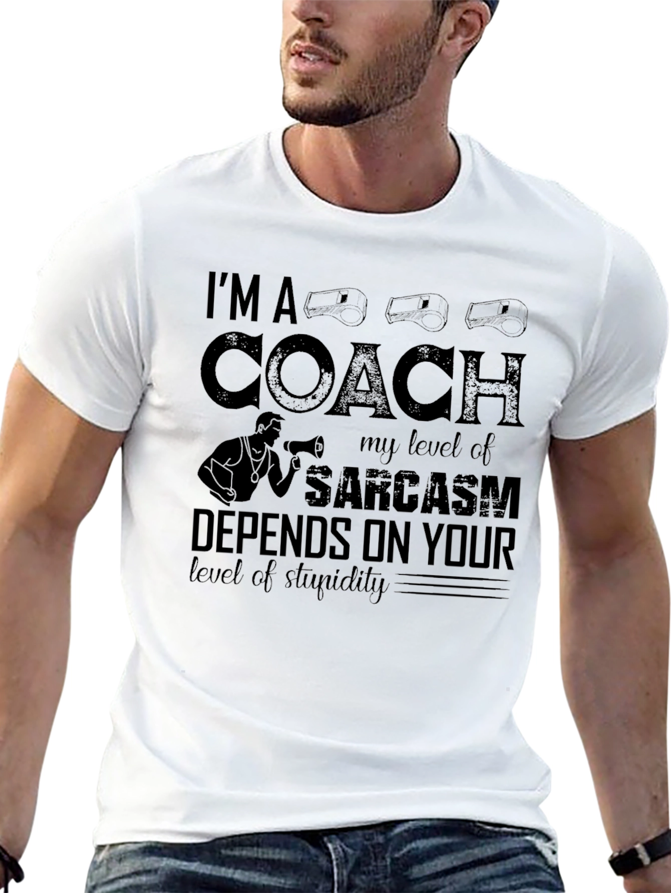 Black Funny Coach Sarcasm T-Shirt view 13