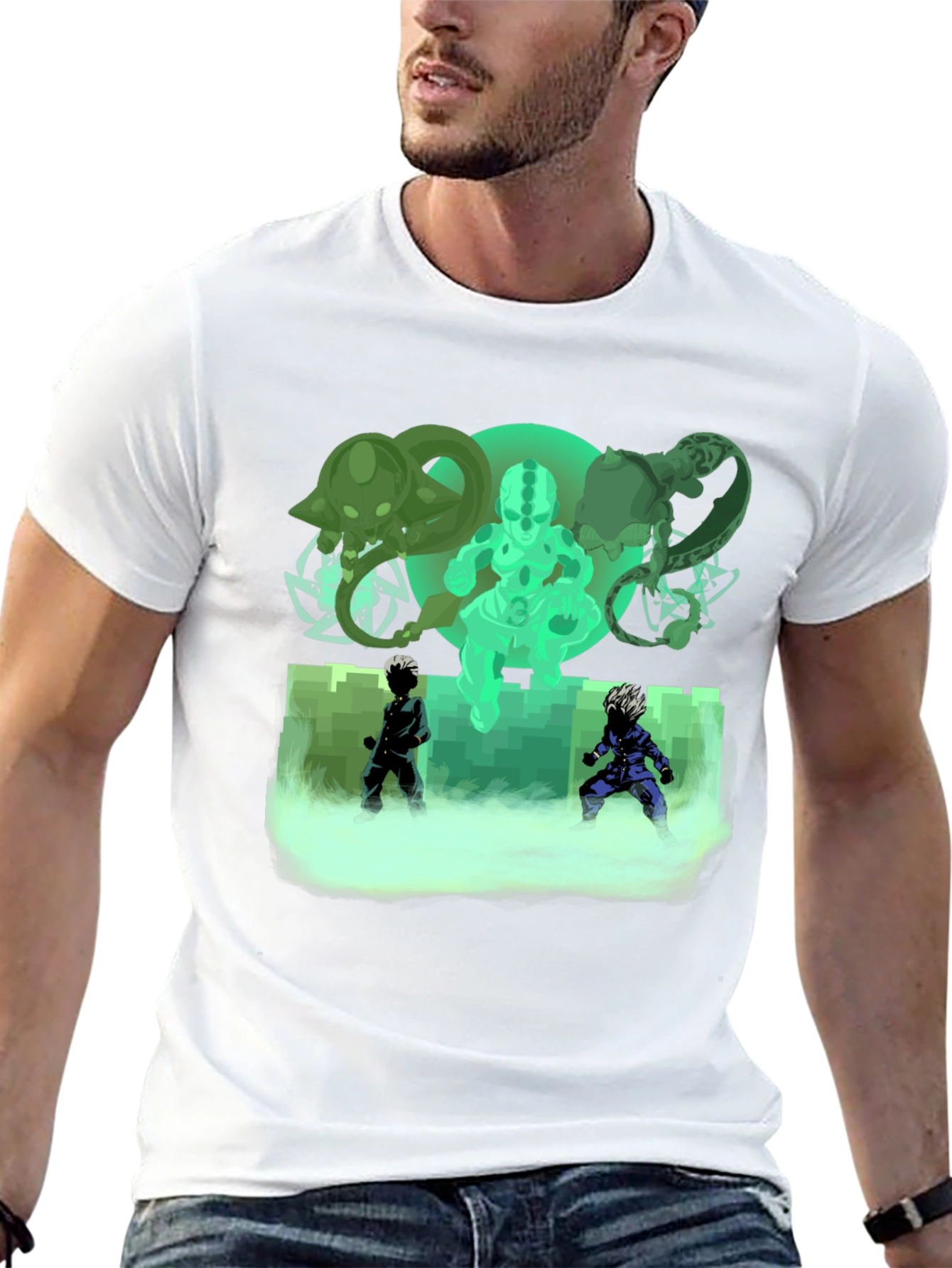 Black Anime Graphic Print Black T-Shirt view 13