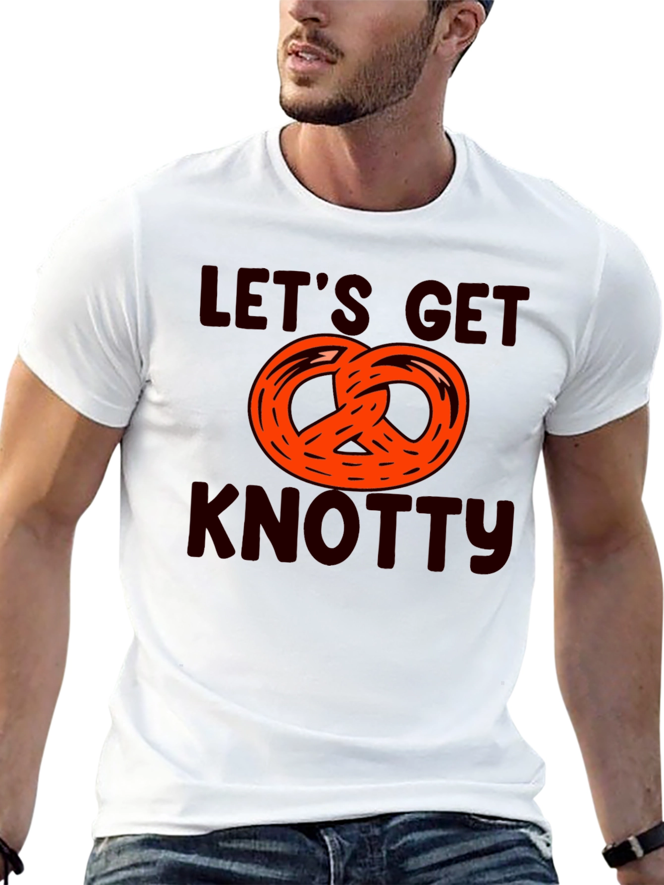 Black Let's Get Knotty Pretzel Graphic T-Shirt view 13