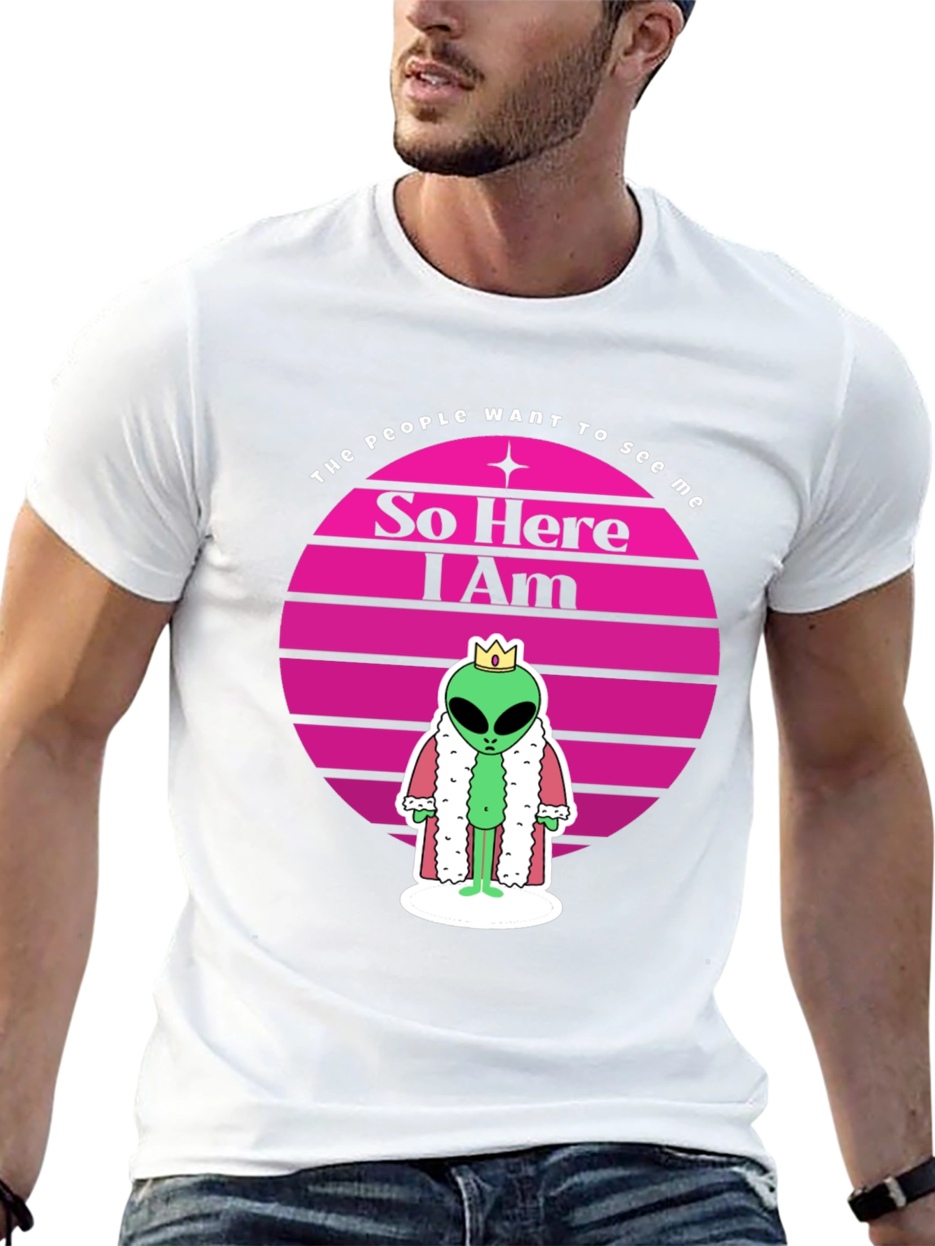 Black So Here I Am Alien King T-Shirt view 13