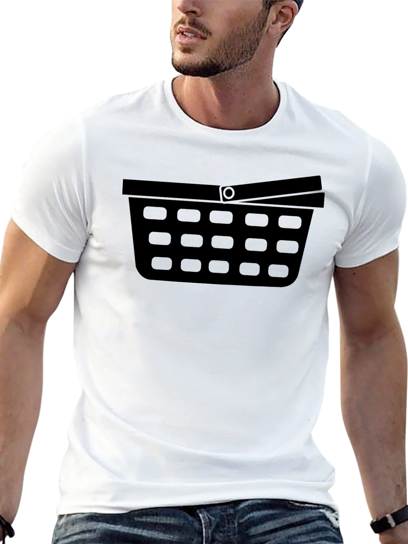 Black Basket Icon Black T-Shirt - Minimalist Graphic Tee view 13