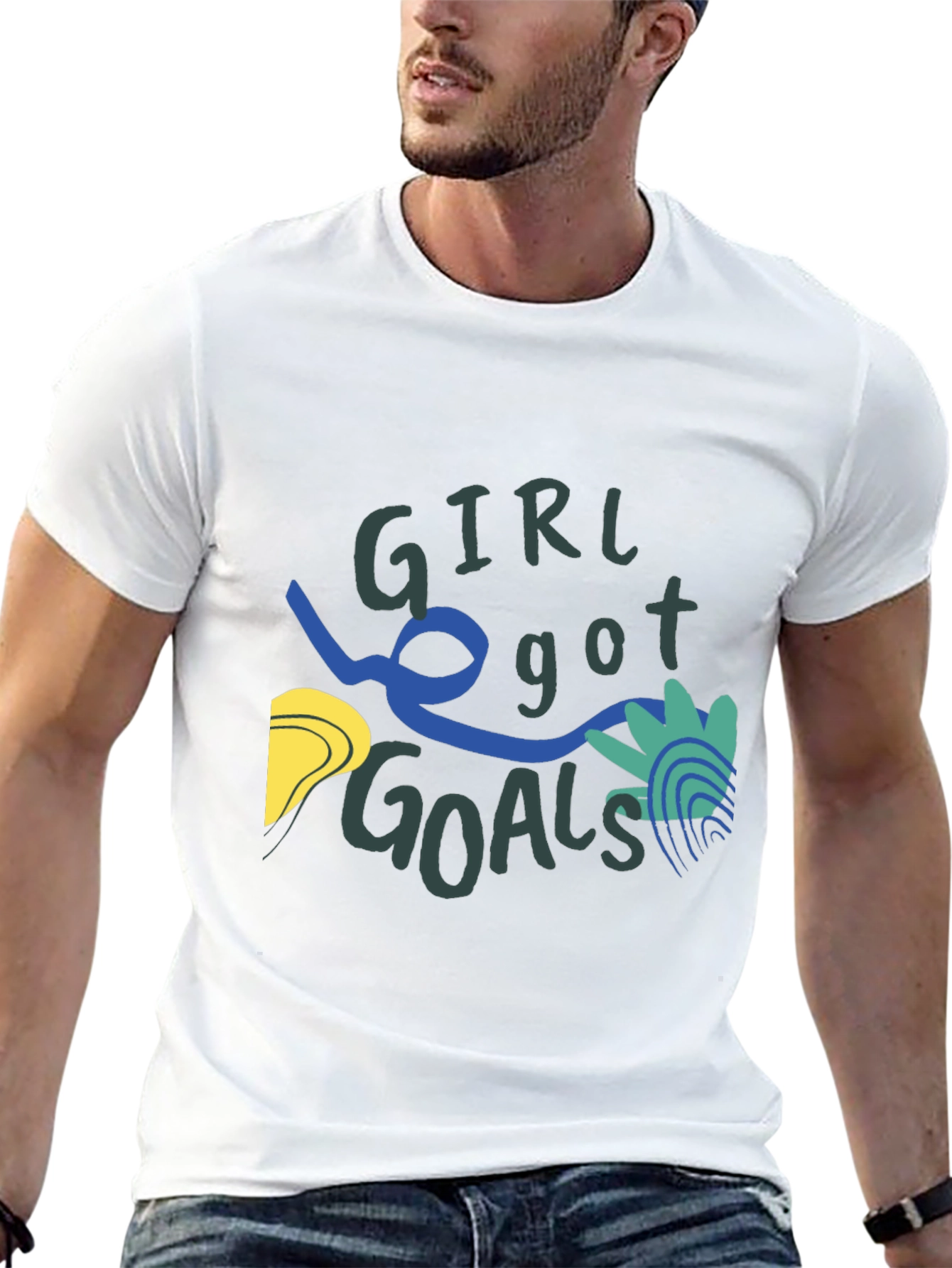 Black Girl Got Goals Graphic Tee - Black Casual T-Shirt view 13
