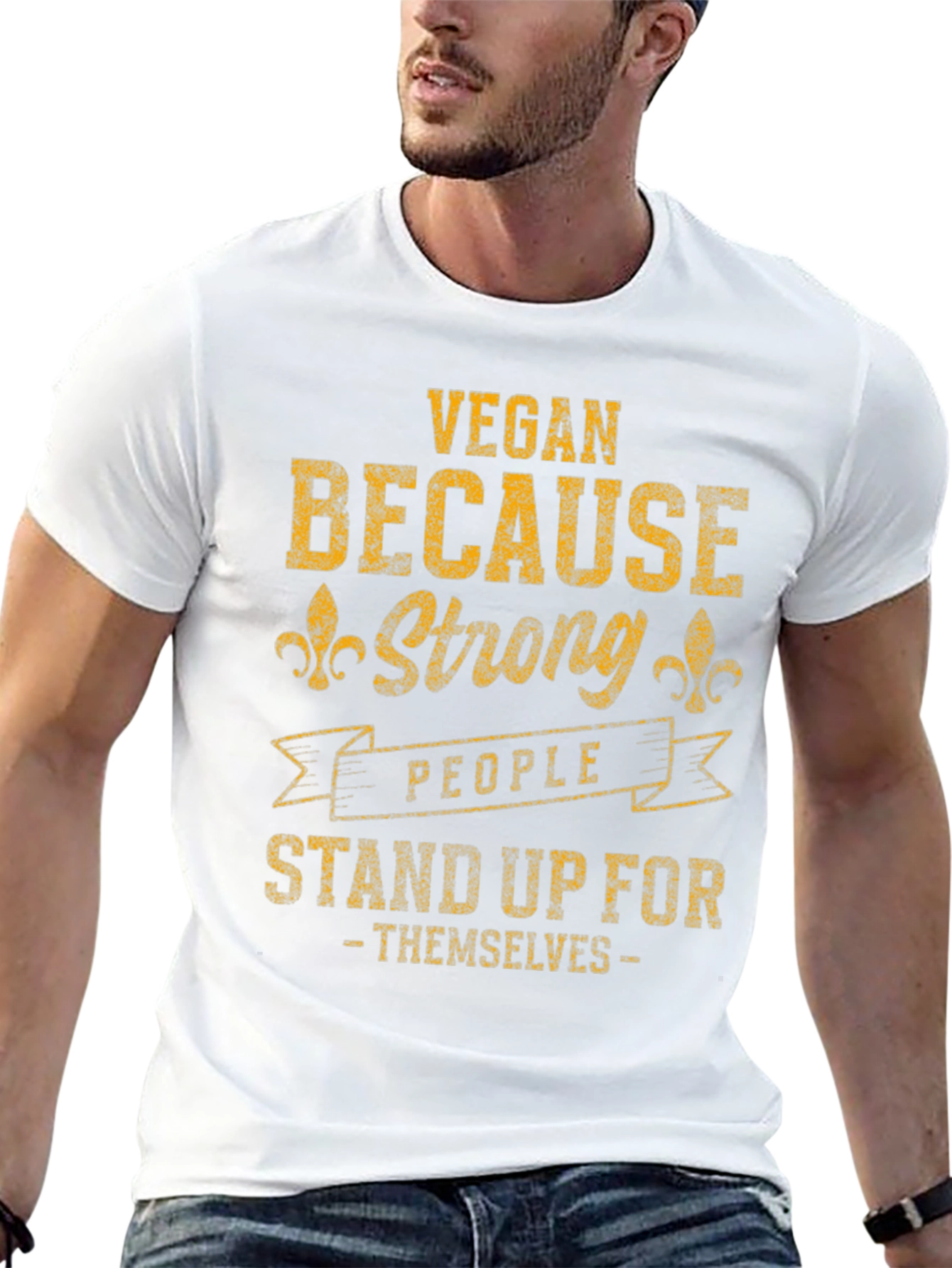 Black Vegan Strong People T-Shirt view 13