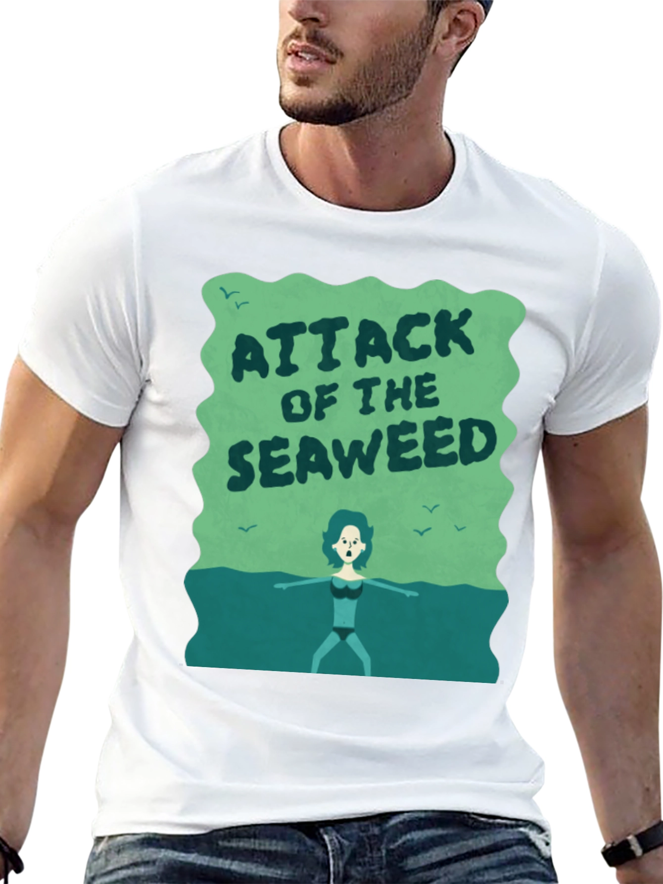 Black Attack of the Seaweed Graphic T-Shirt view 13