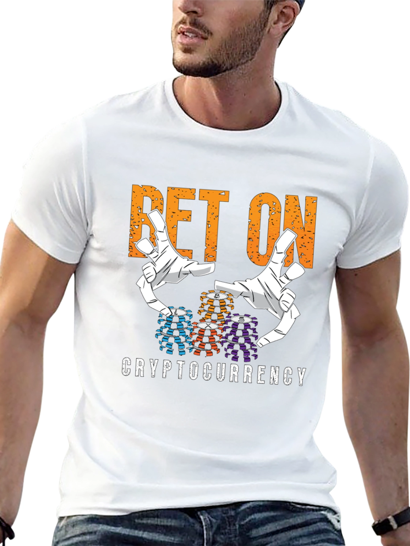 Black Bet On Cryptocurrency T-Shirt view 13