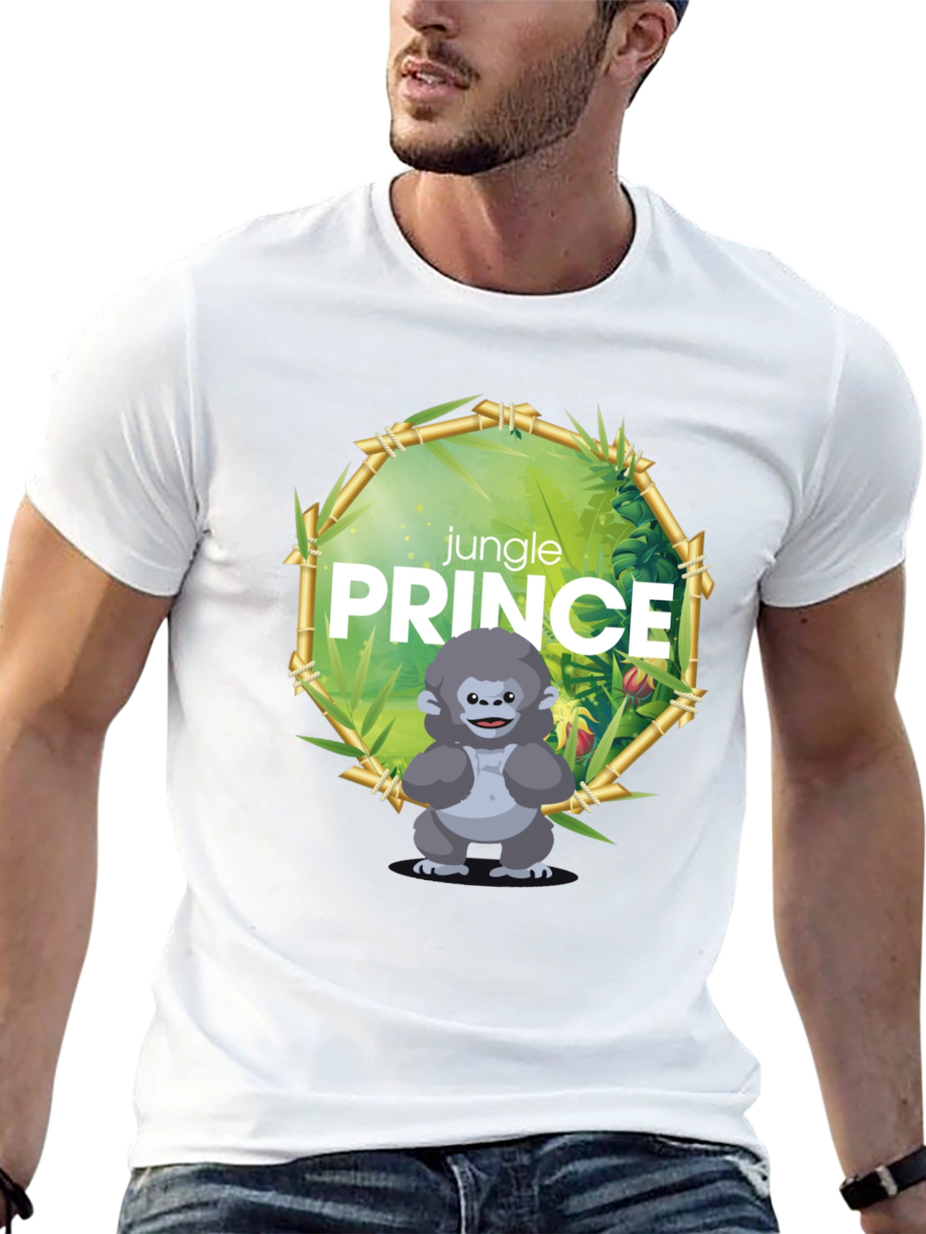 Black Jungle Prince Gorilla Graphic Tee view 13