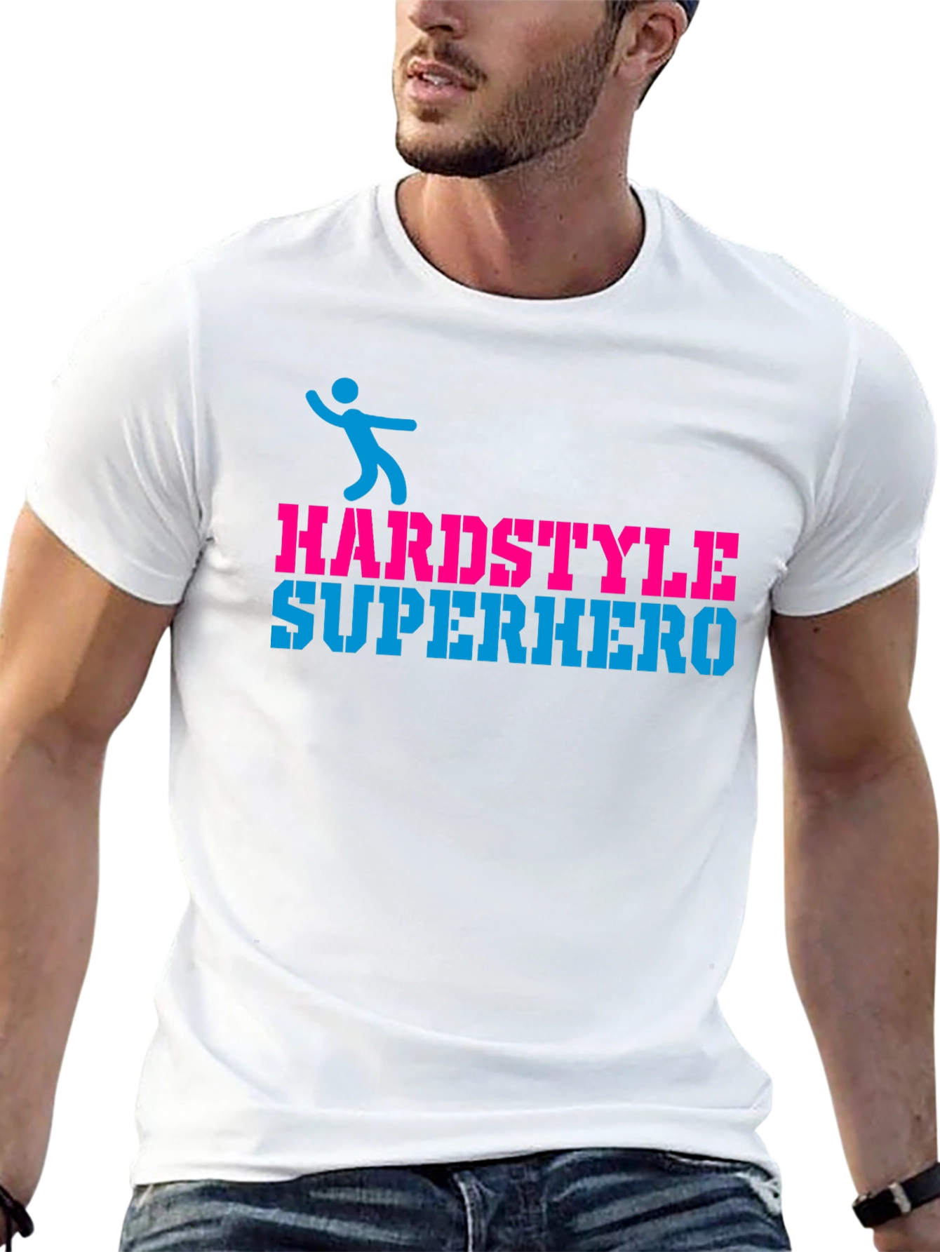 Black Hardstyle Superhero Black Graphic T-Shirt view 13