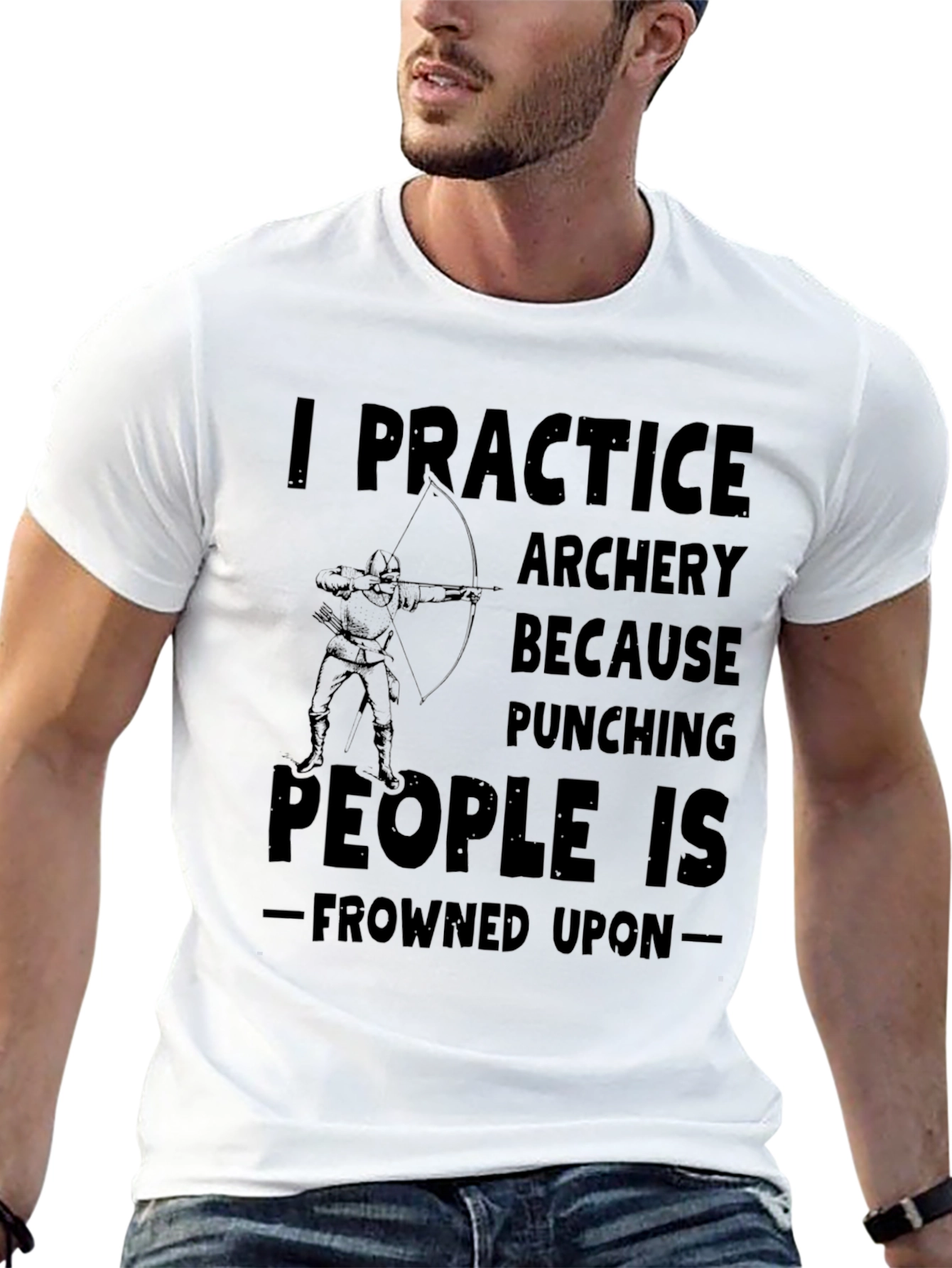 Black Archery Practice Tee - Punching Frowned Upon view 13
