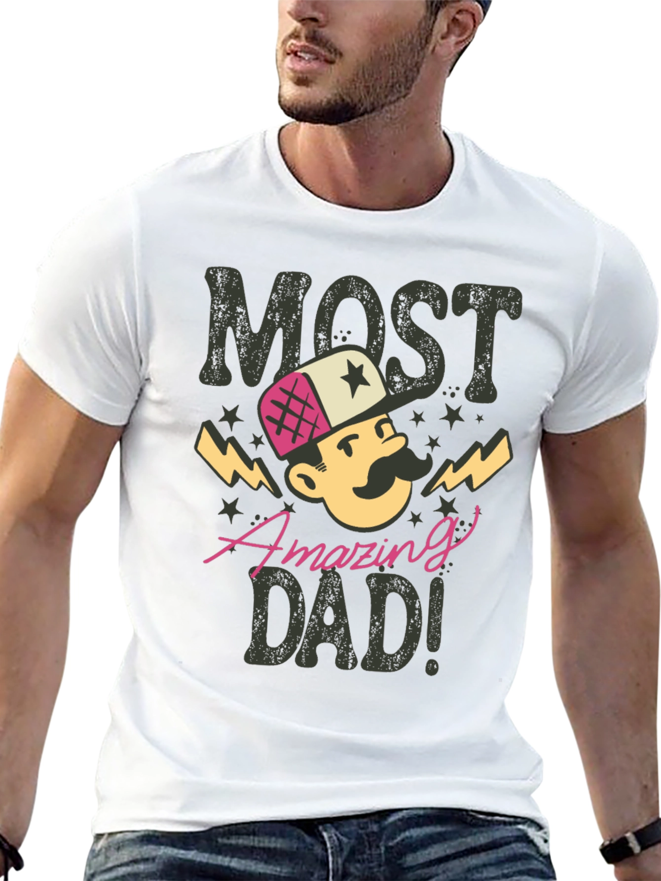 Black Most Amazing Dad T-Shirt - Novelty Gift for Father's Day! view 13