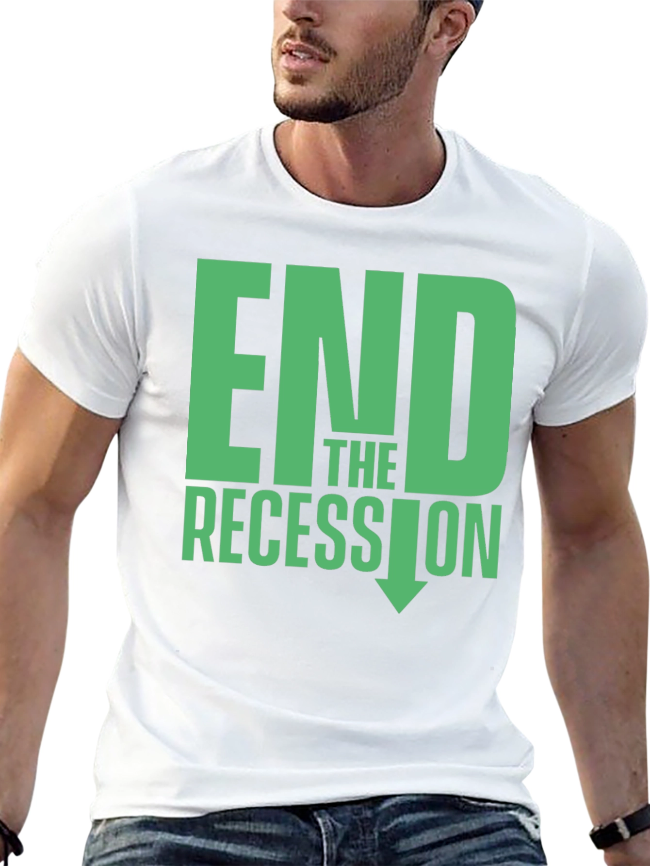 Black End the Recession Graphic T-Shirt view 13