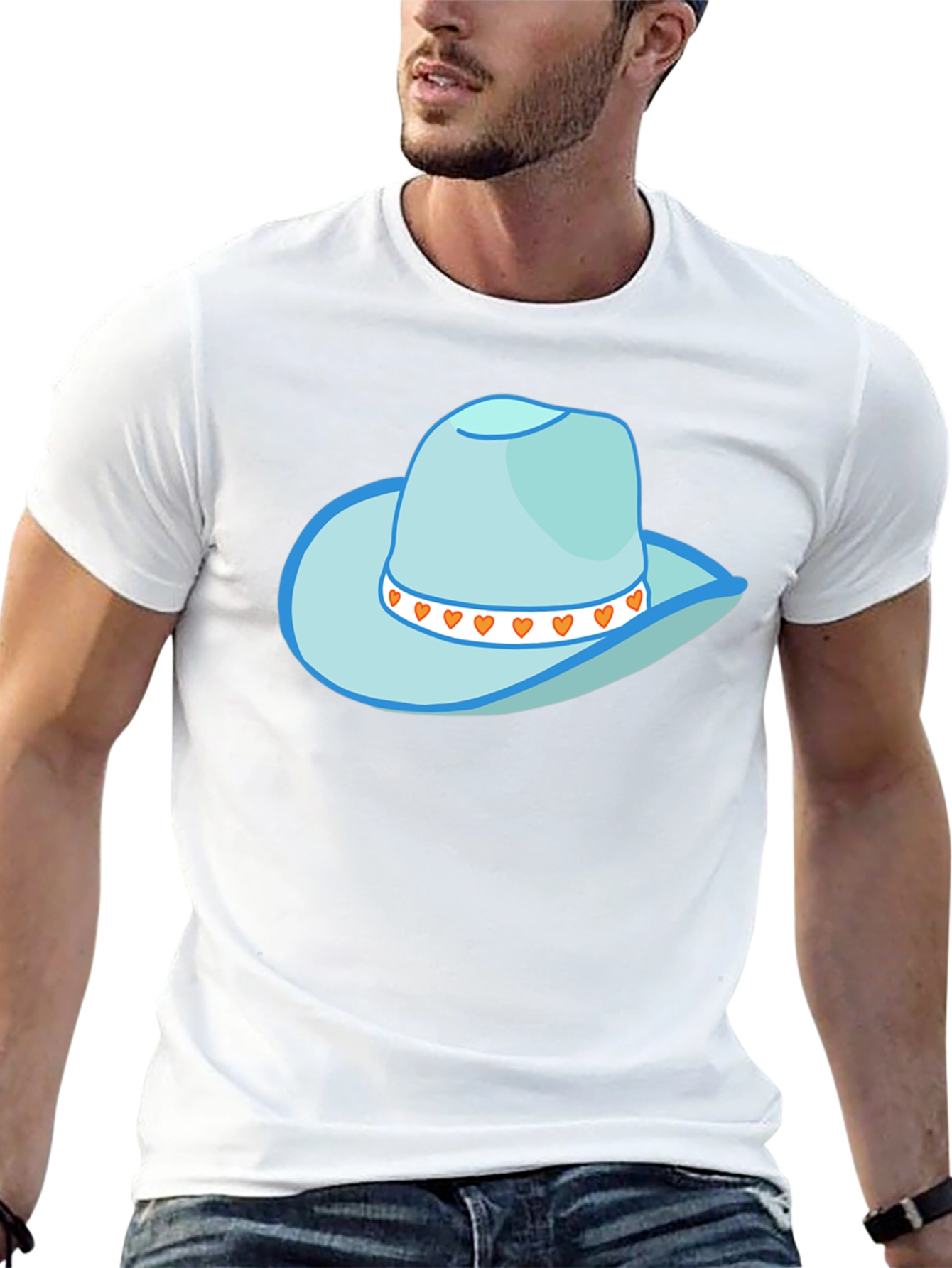 Black Cowboy Hat Graphic Tee - Stylish Western Style view 13