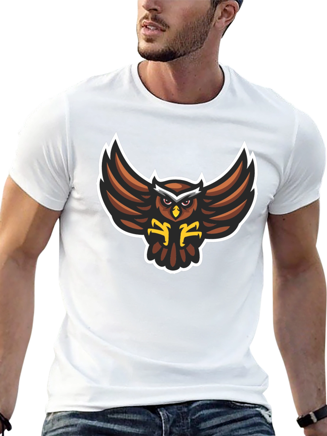 Black Owl Graphic Black T-Shirt - Stylish Bird Design view 13