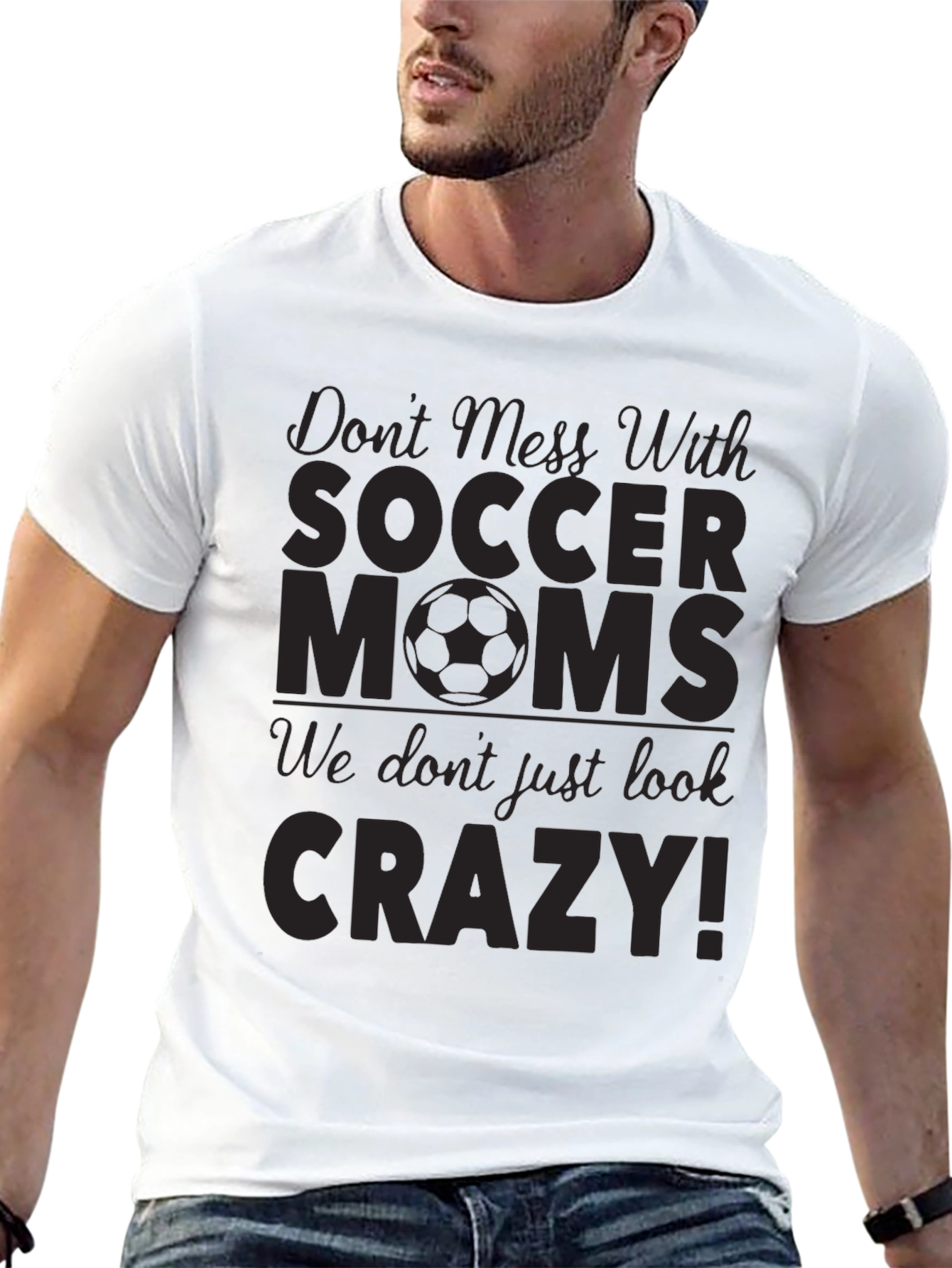 Black Don't Mess With Soccer Moms T-Shirt view 13