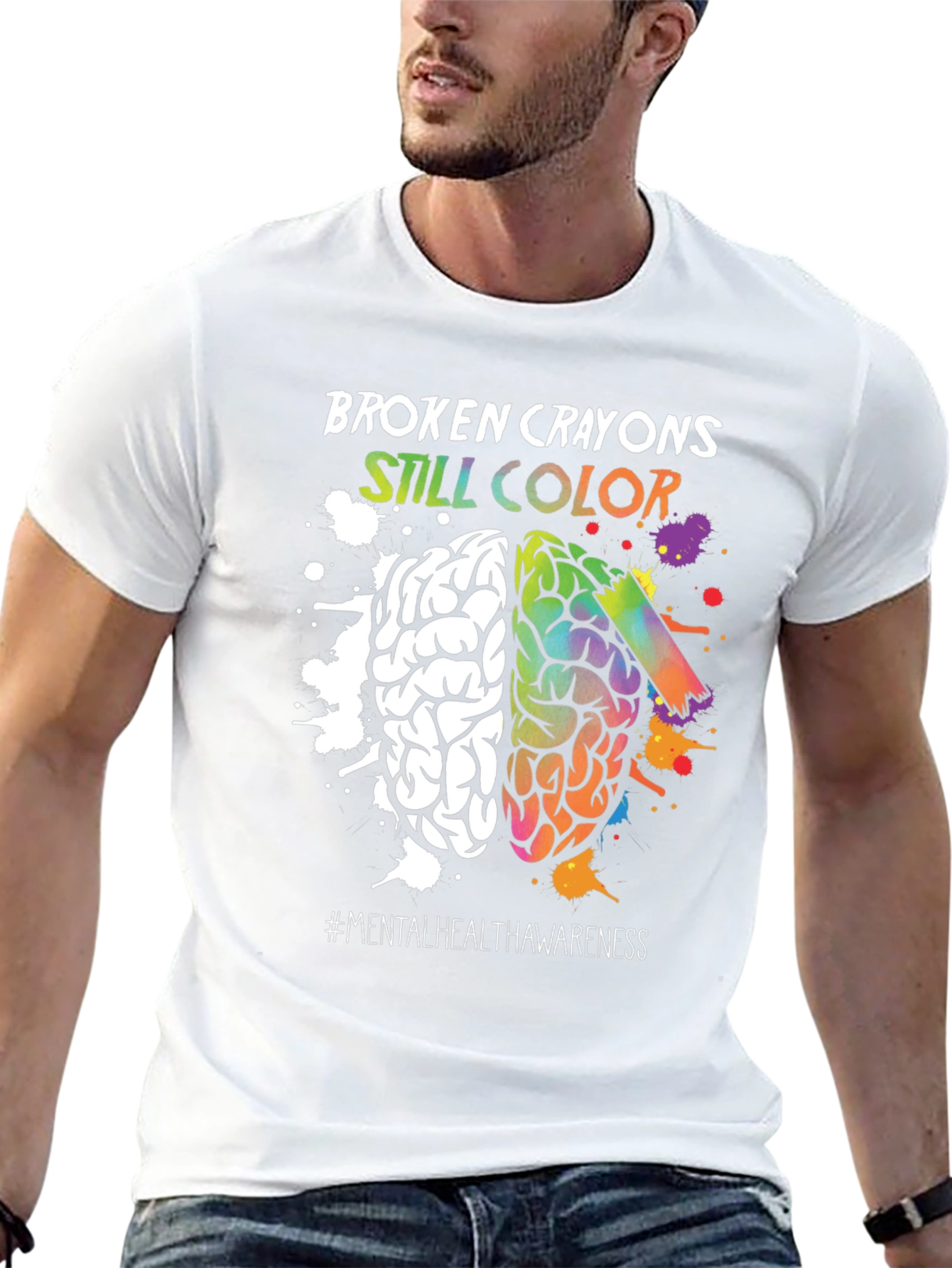 Broken Crayons Still Color Mental Health Awareness T-Shirt - 13