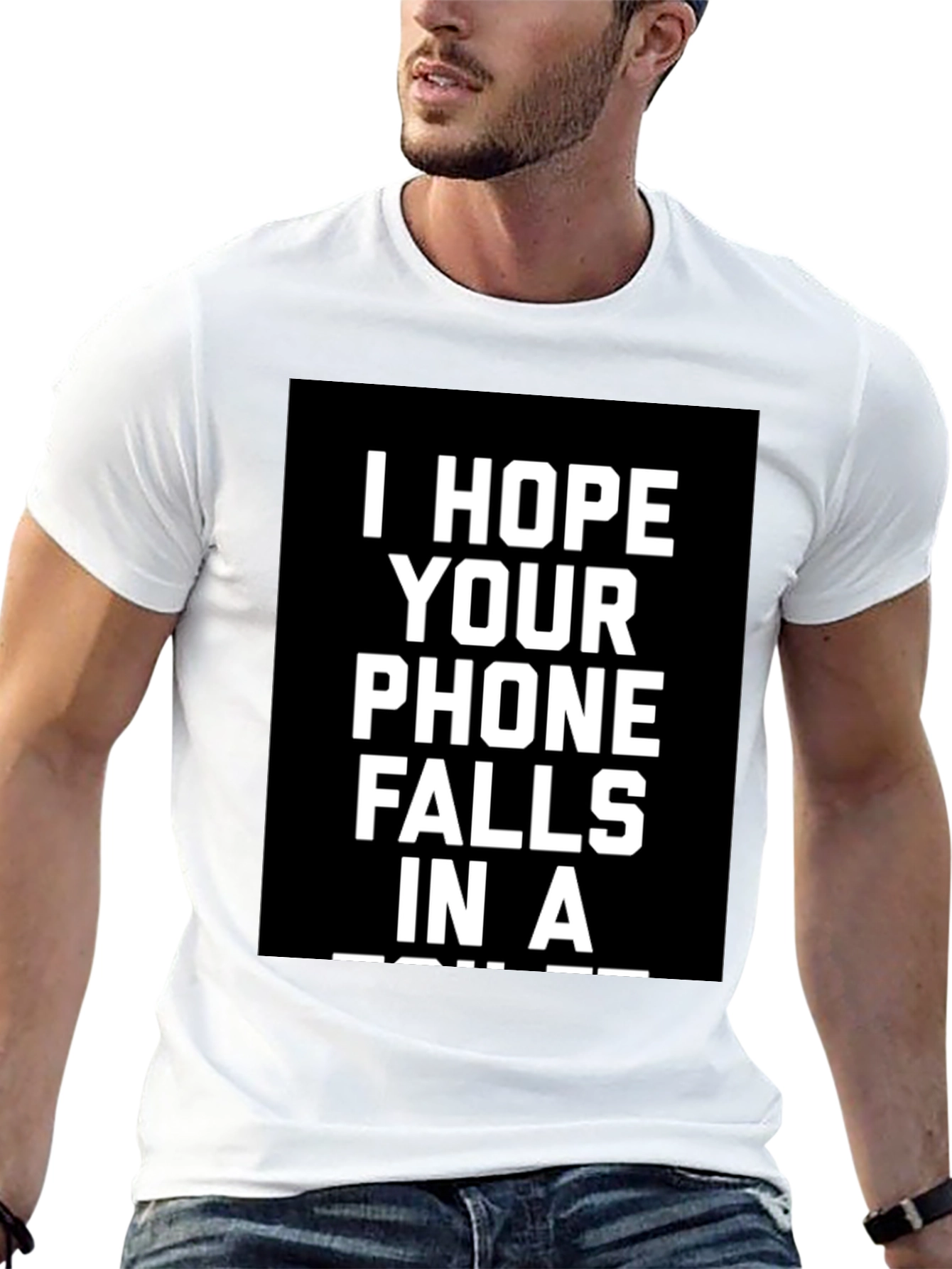 Black Humorous Phone Curse T-Shirt view 13