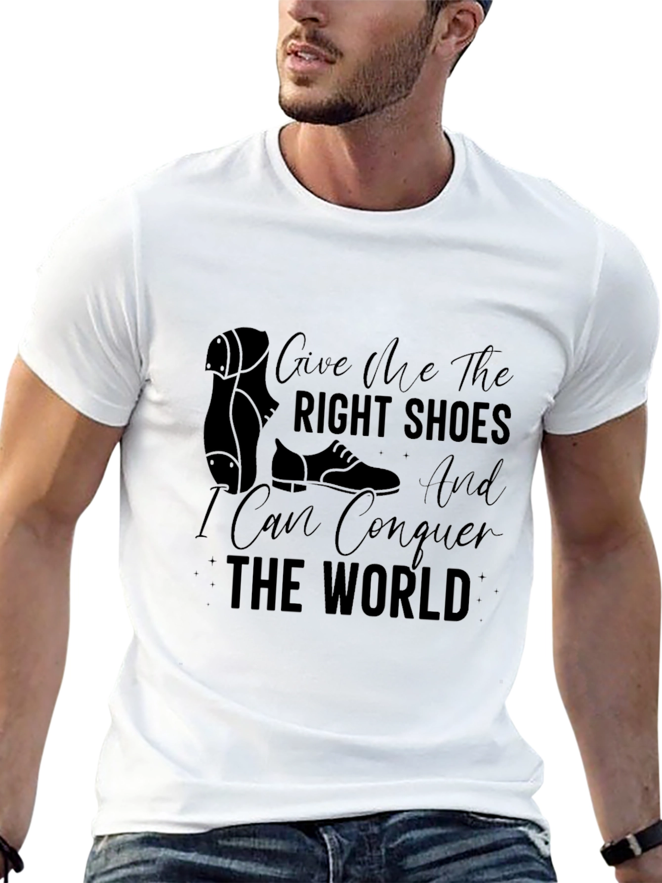 Black Right Shoes T-Shirt: Conquer the World in Style view 13