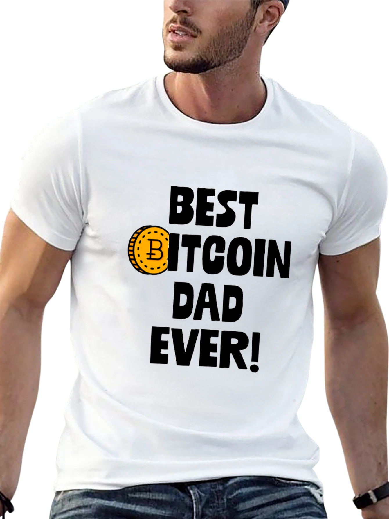 Black Best Bitcoin Dad Ever Black T-Shirt view 13