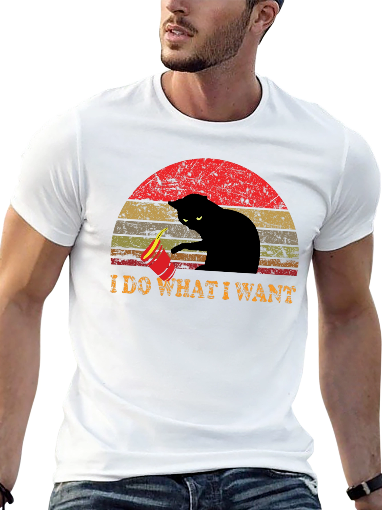 Black I Do What I Want Cat T-Shirt view 13