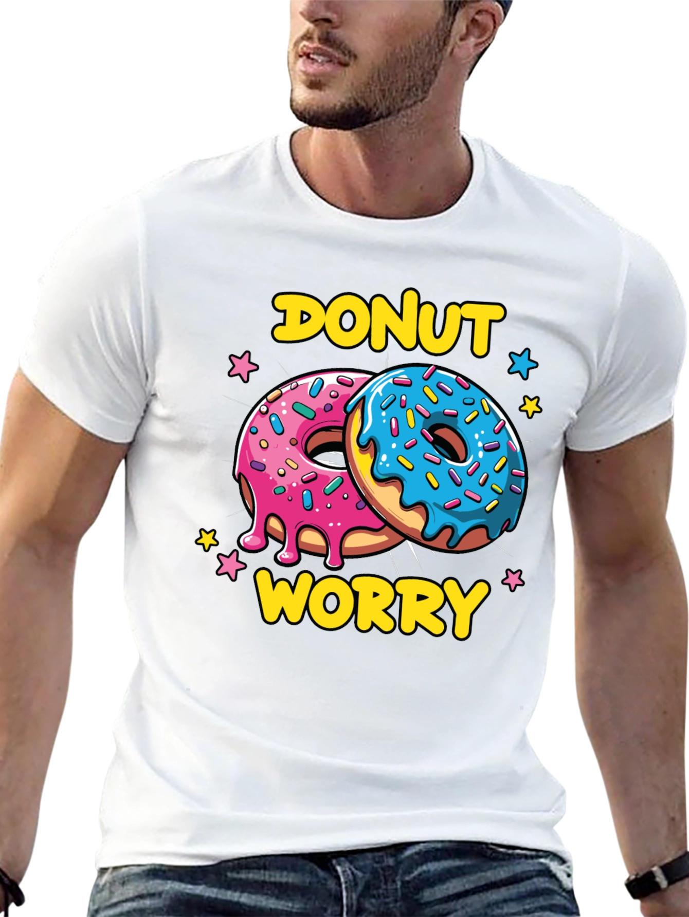 Black Donut Worry Graphic Tee - Comfort and Style view 13