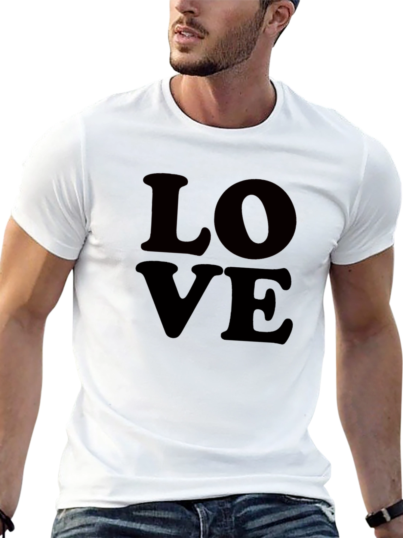 Black Love Graphic Tee - Classic Black Cotton T-Shirt view 13