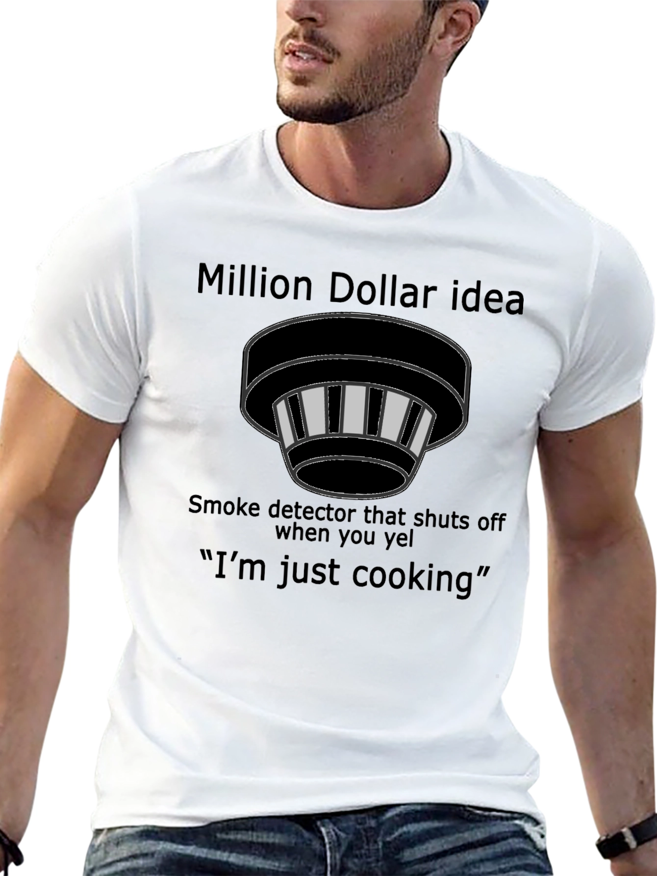 Black Smoke Detector Humor T-Shirt view 13
