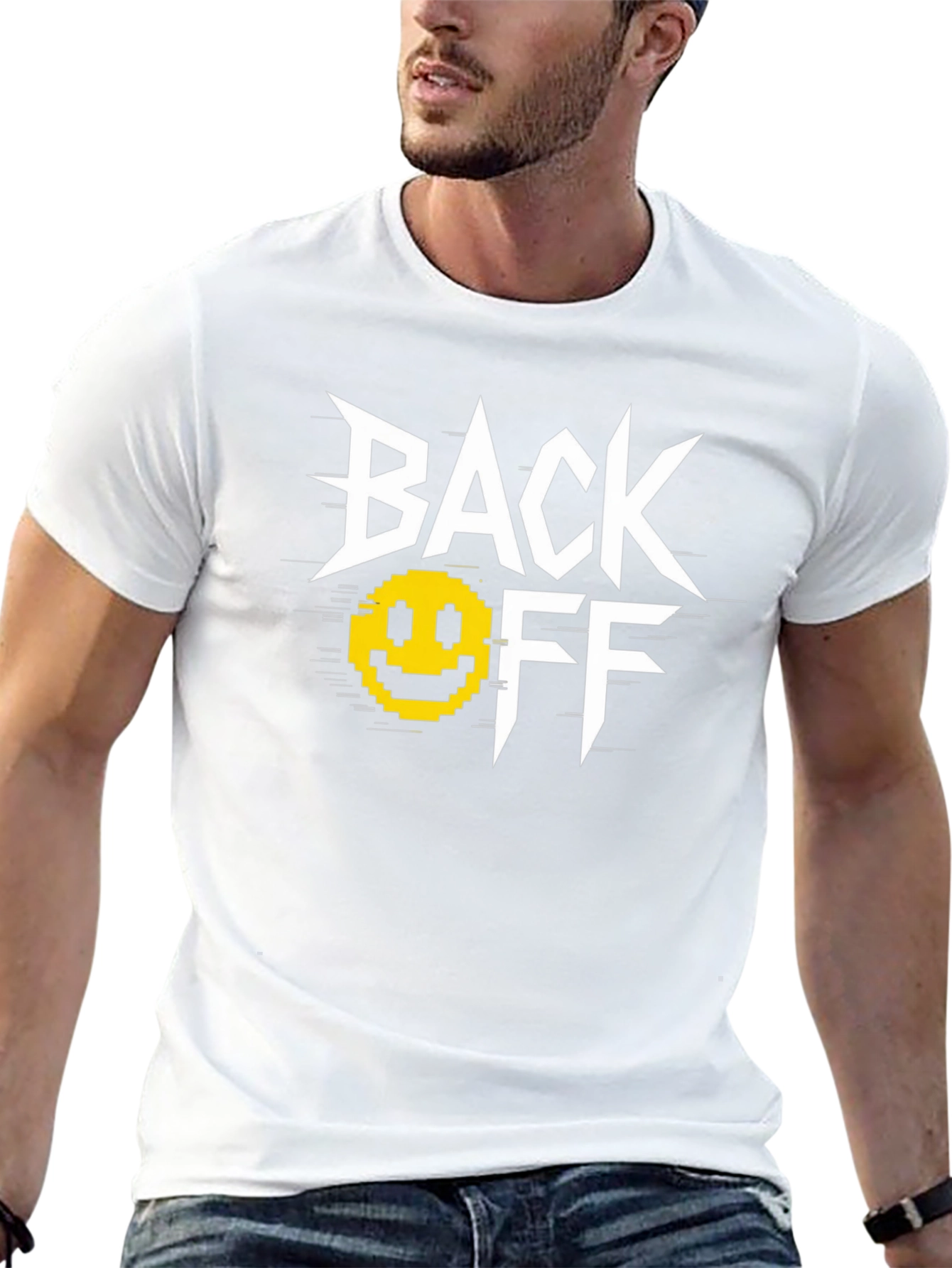 Black Back Off Graphic T-Shirt - Black Cotton Tee view 13