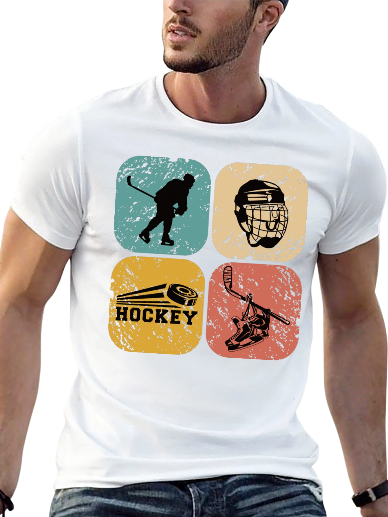 Black Vintage Hockey Graphic Tee - Retro Style view 13