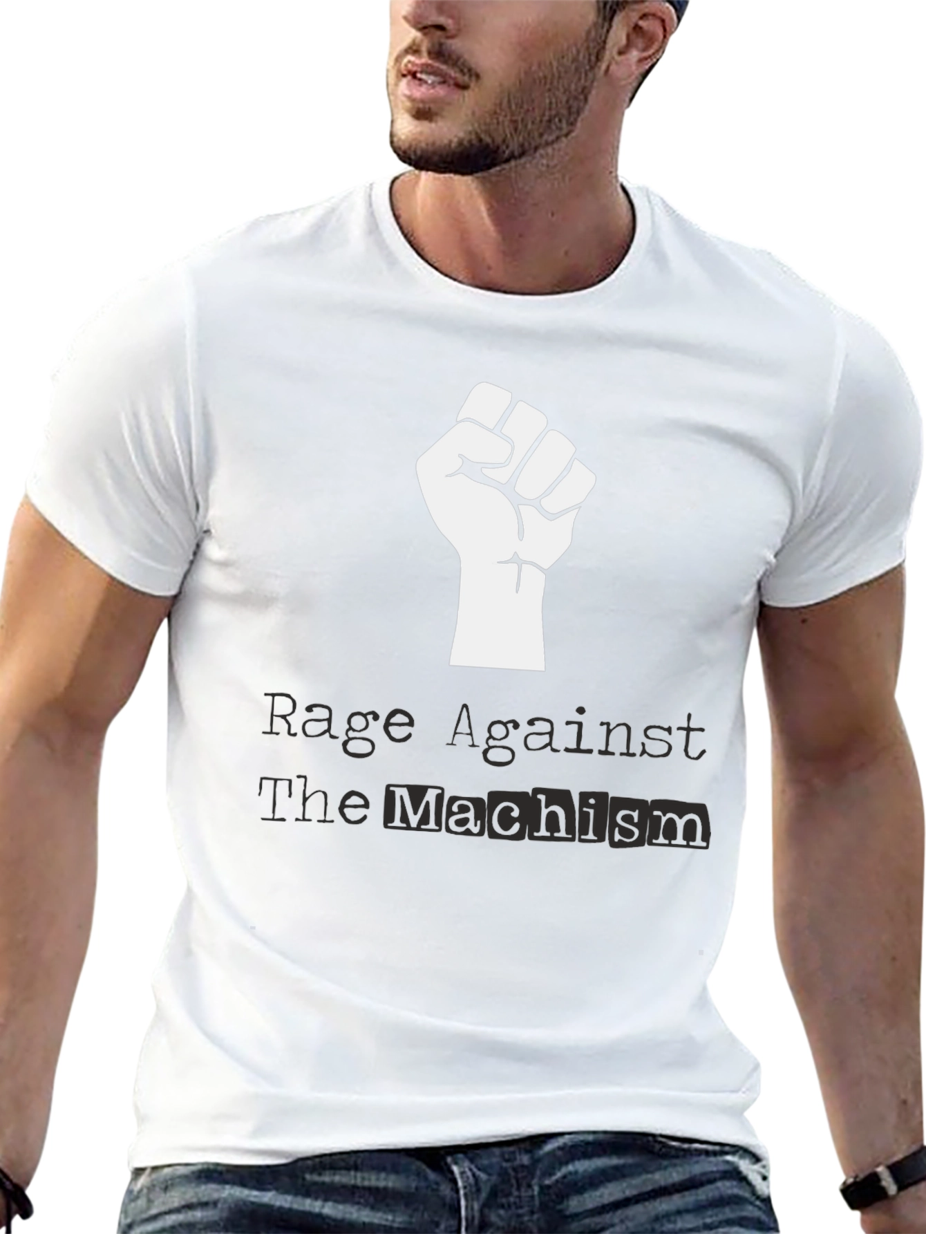 Black Rage Against Machism Black Graphic Tee view 13