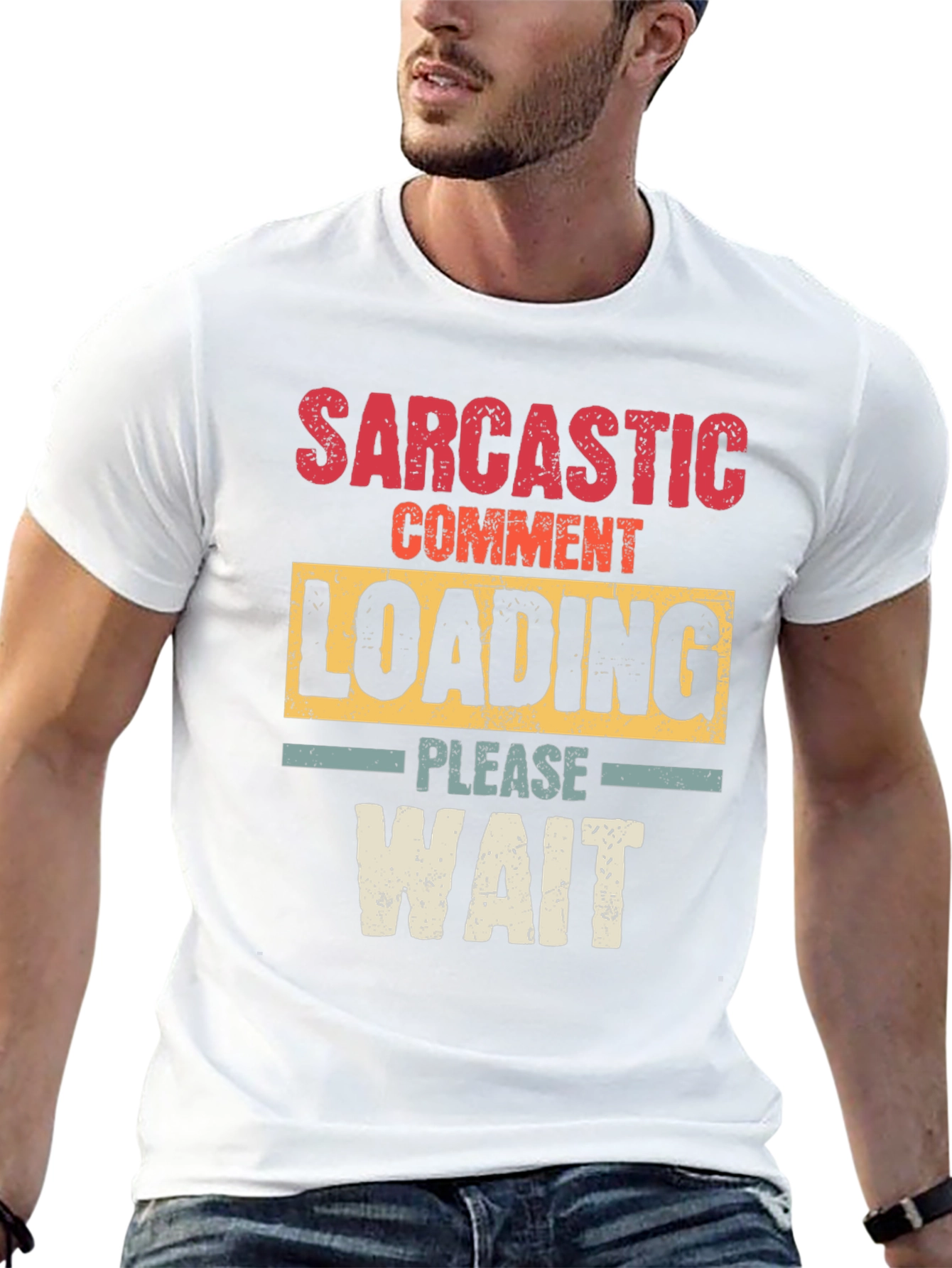 Black Sarcastic Comment Loading Graphic T-Shirt view 13
