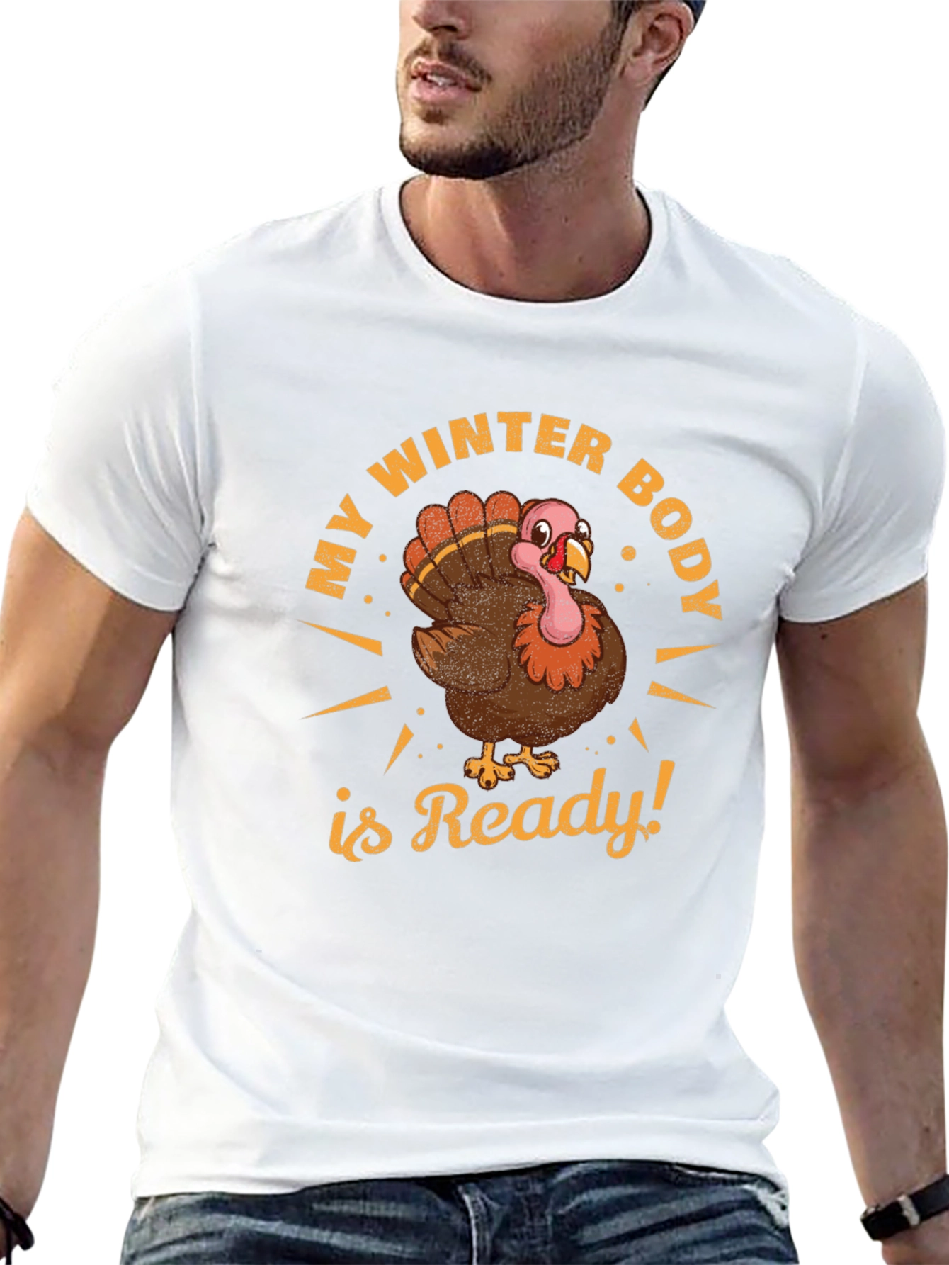 Black My Winter Body Is Ready Turkey T-Shirt view 13