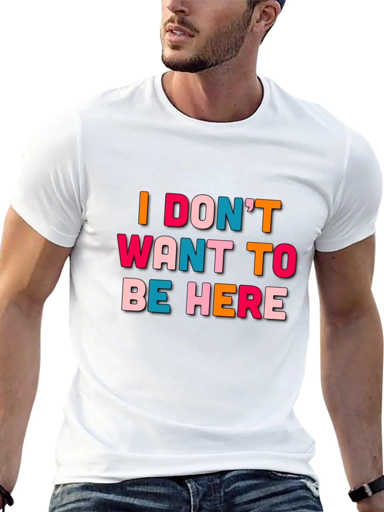 Black I Don't Want To Be Here Graphic Tee view 13
