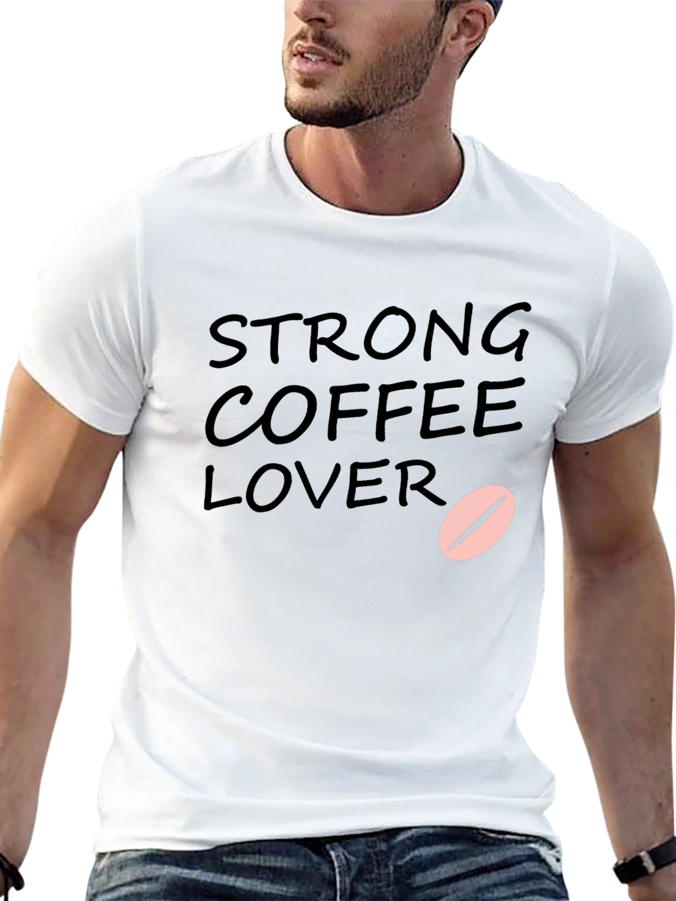 Black Strong Coffee Lover T-Shirt - Black view 13