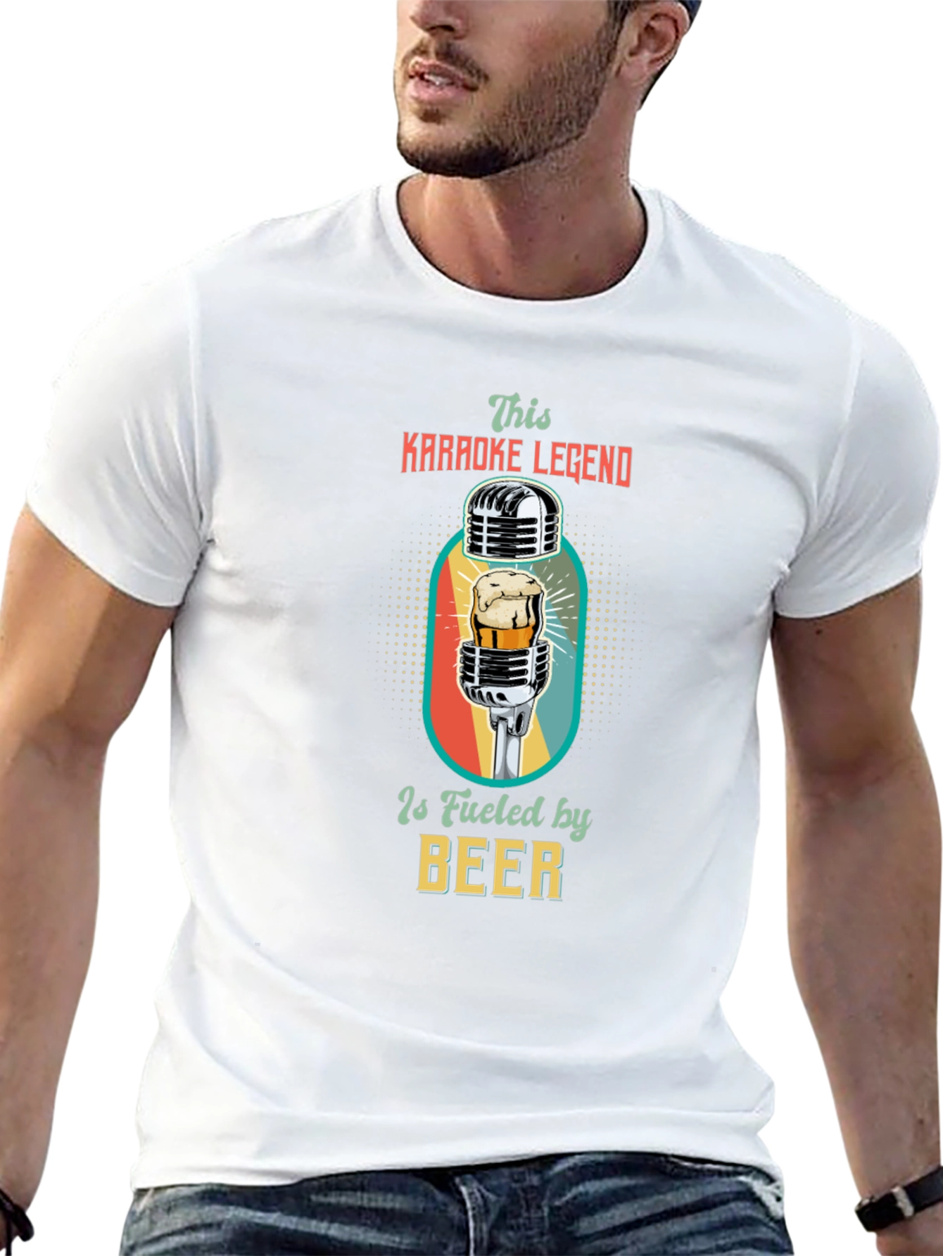 Black Karaoke Legend Beer T-Shirt view 13