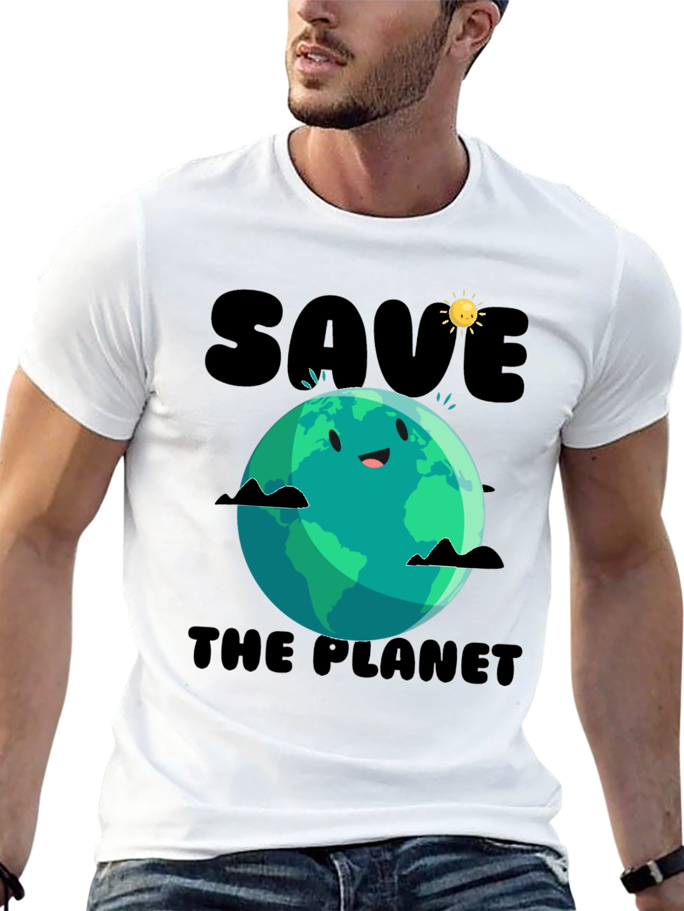 Black Save the Planet Graphic Tee - Earth Day view 13