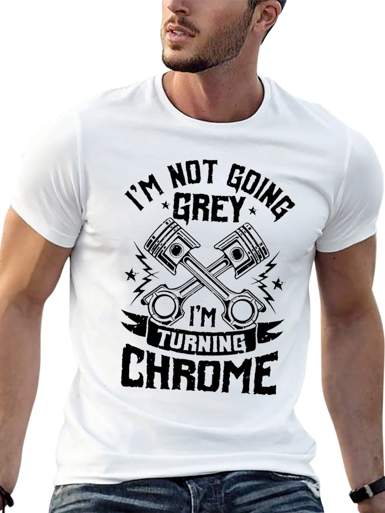 Black I'm Turning Chrome Men's Graphic T-Shirt view 13