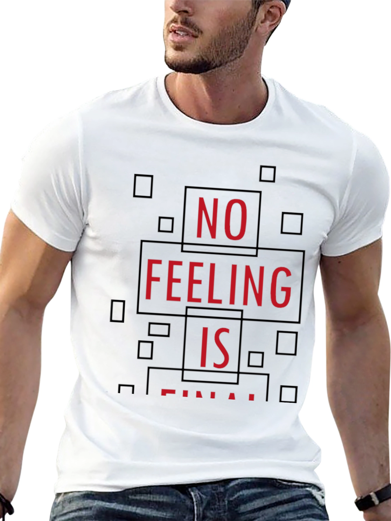 Black No Feeling is Final Graphic T-Shirt view 13