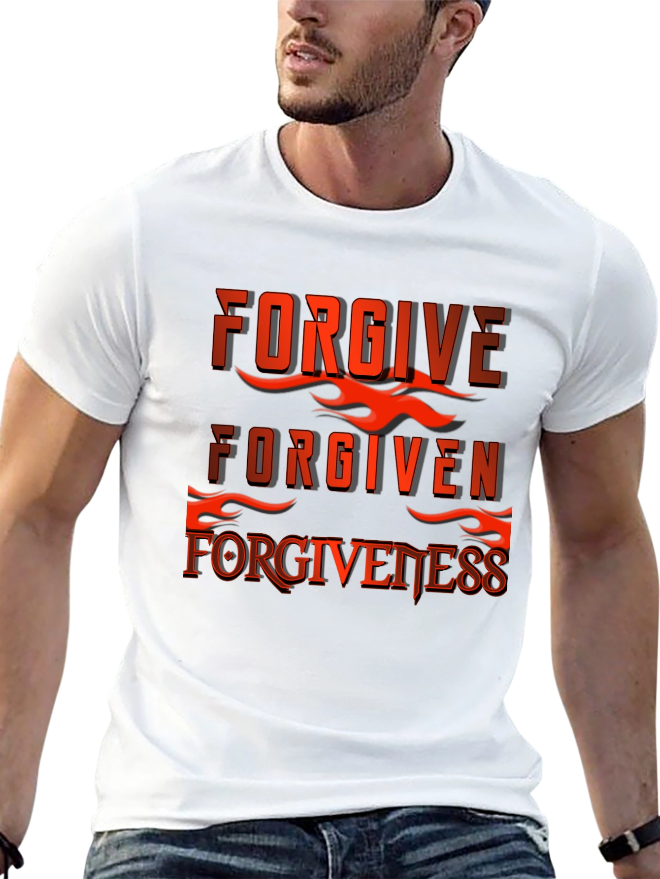 Black Forgive Forgiven Forgiveness Graphic T-Shirt view 13