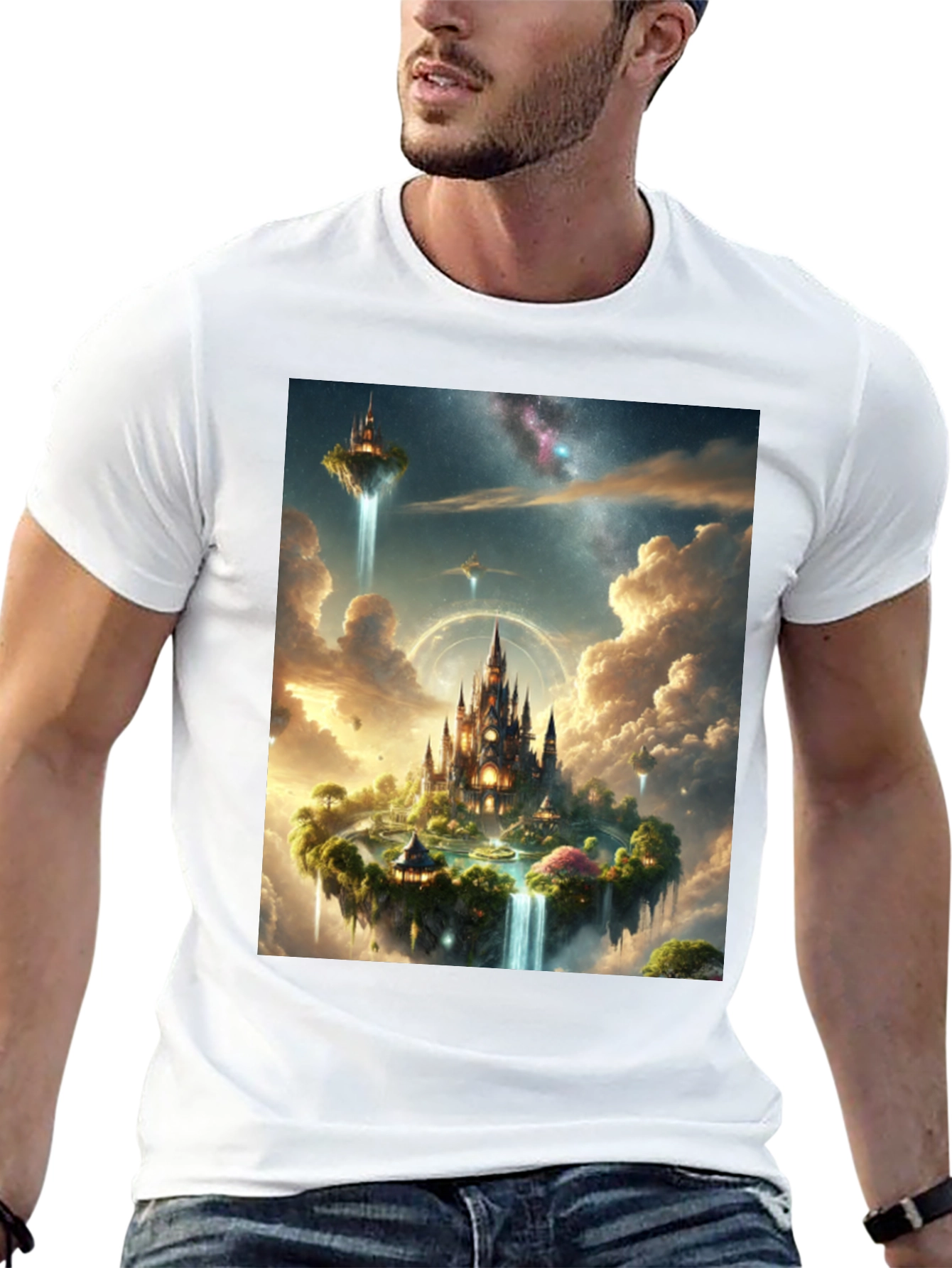 Black Fantasy Island Graphic Tee - Black Cotton Shirt view 13