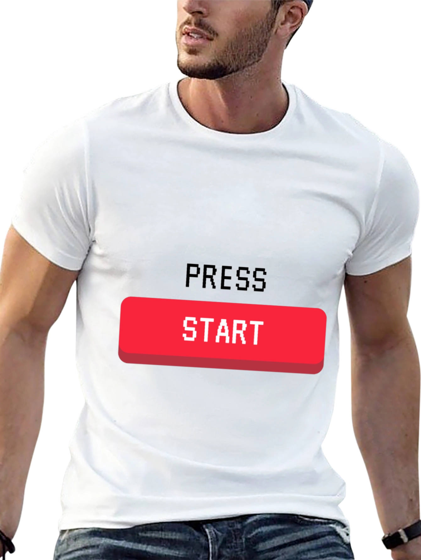 Black Press Start Gaming T-Shirt - Retro Gamer Tee view 13