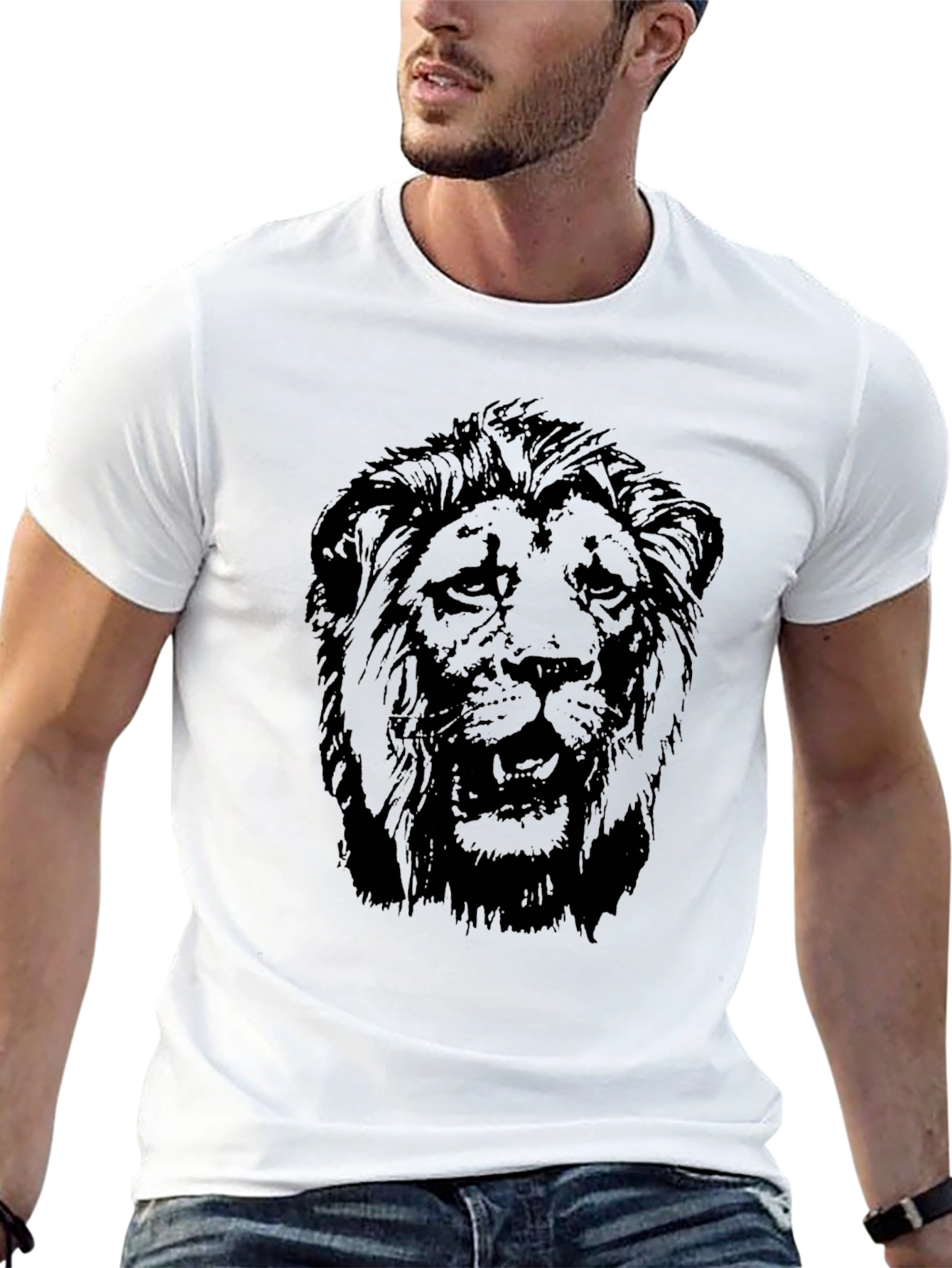 Black Black Lion Graphic Tee - Fierce Style view 13