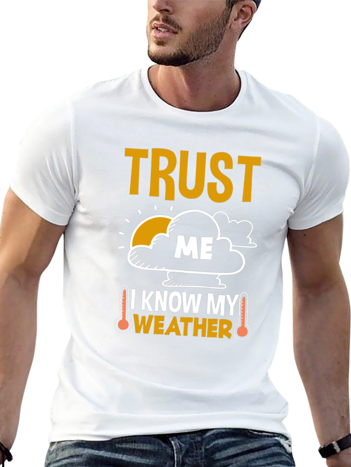 Black Trust Me I Know My Weather Funny T-Shirt view 13