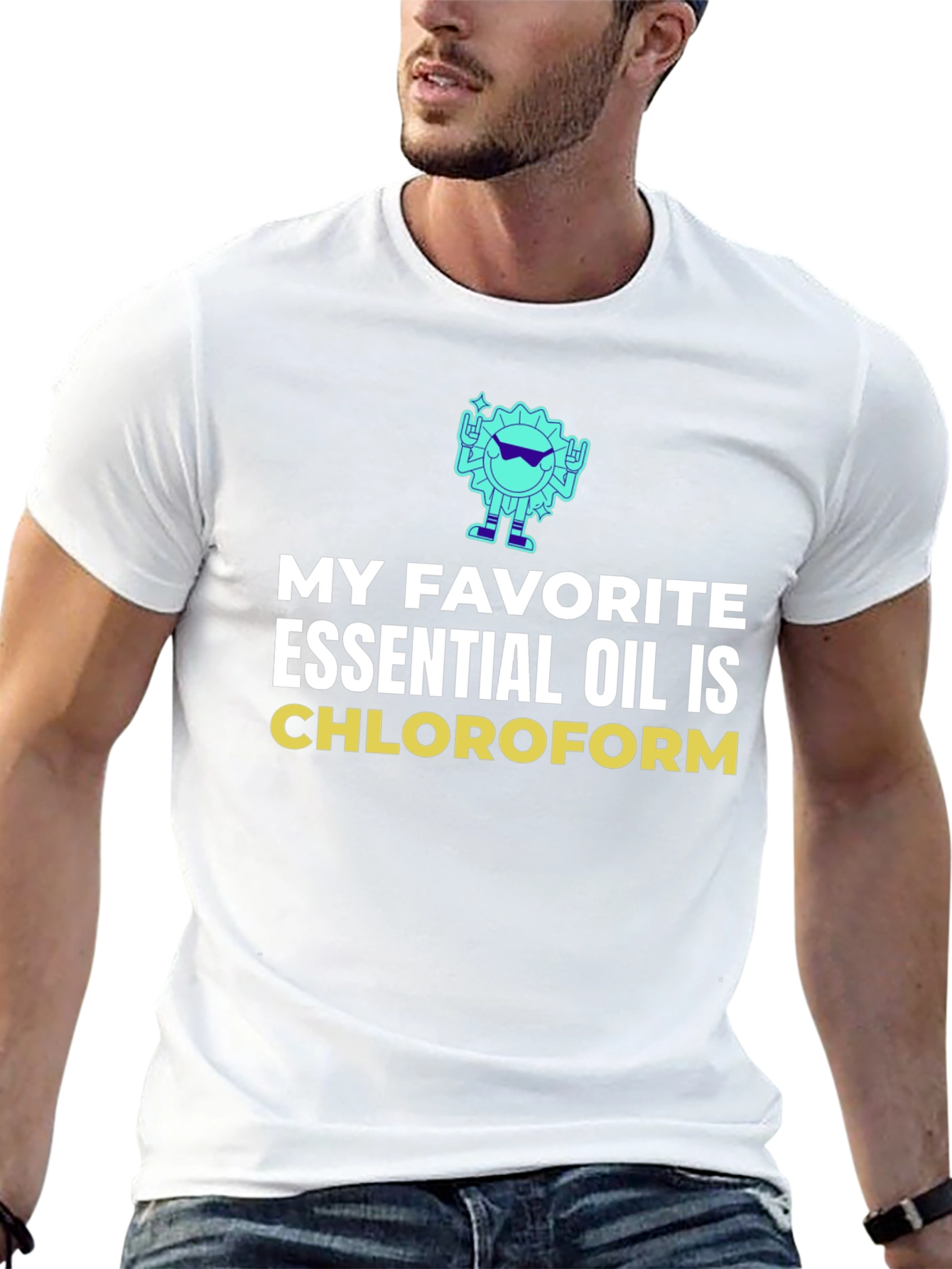 Black Chloroform Essential Oil Graphic T-Shirt view 13