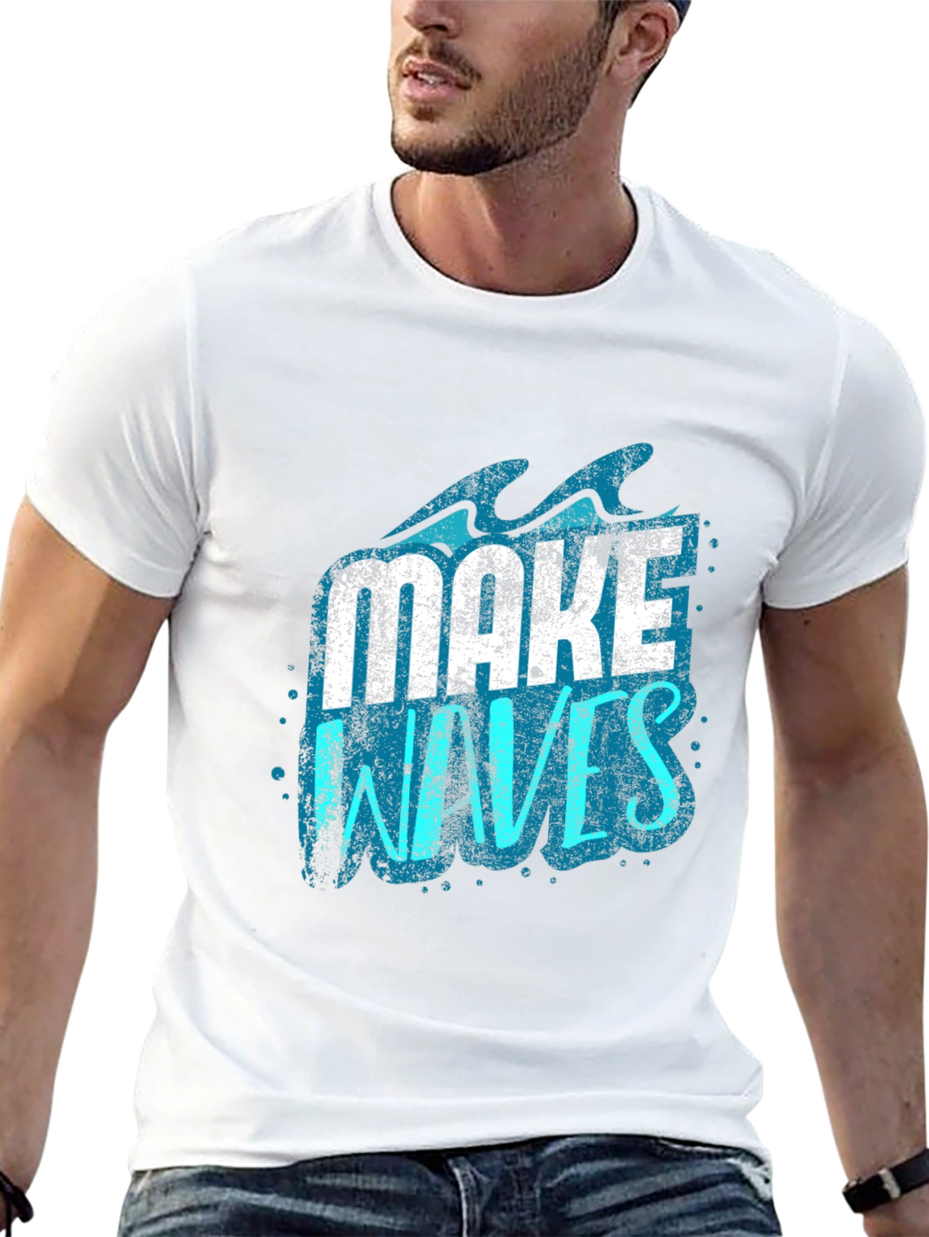 Black Make Waves Graphic Tee - Black Short Sleeve T-Shirt view 13