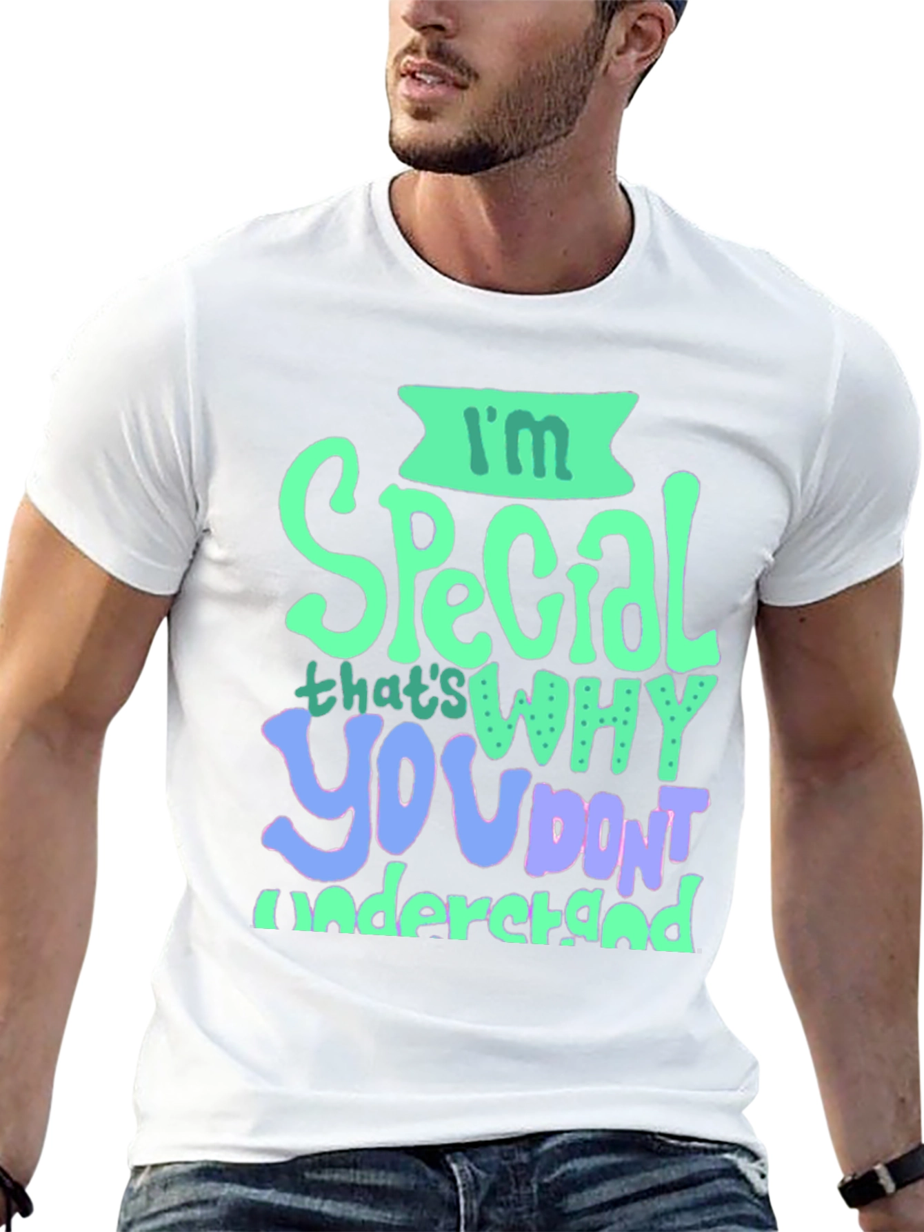 Black I'm Special Graphic Tee - Novelty T-Shirt view 13