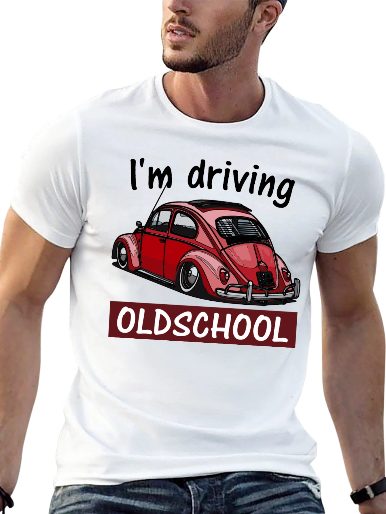 Black I'm Driving Oldschool T-Shirt - Classic Car Tee view 13