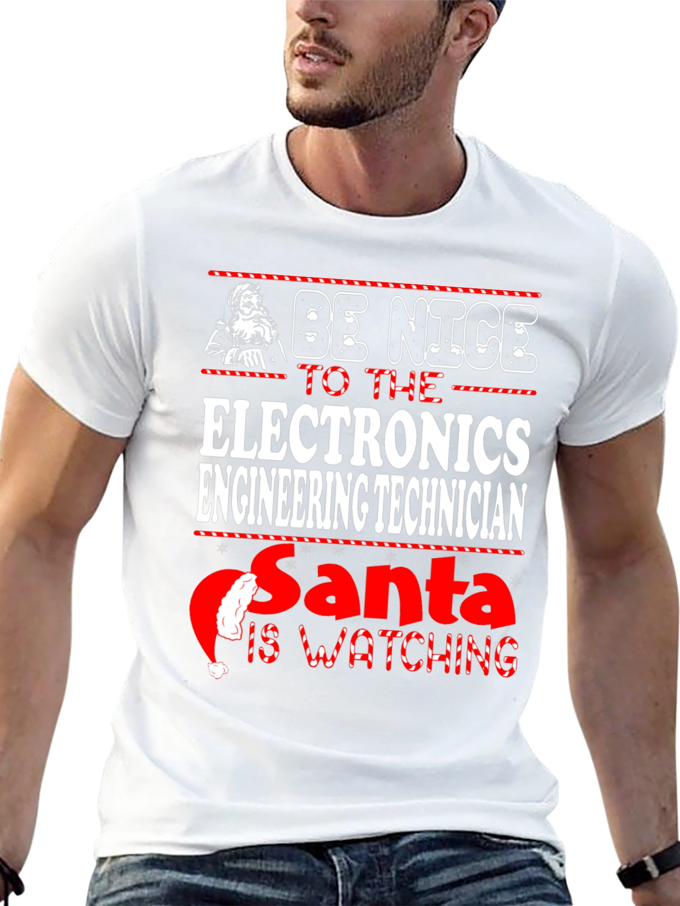 Black Electronics Engineering Technician Christmas T-Shirt view 13